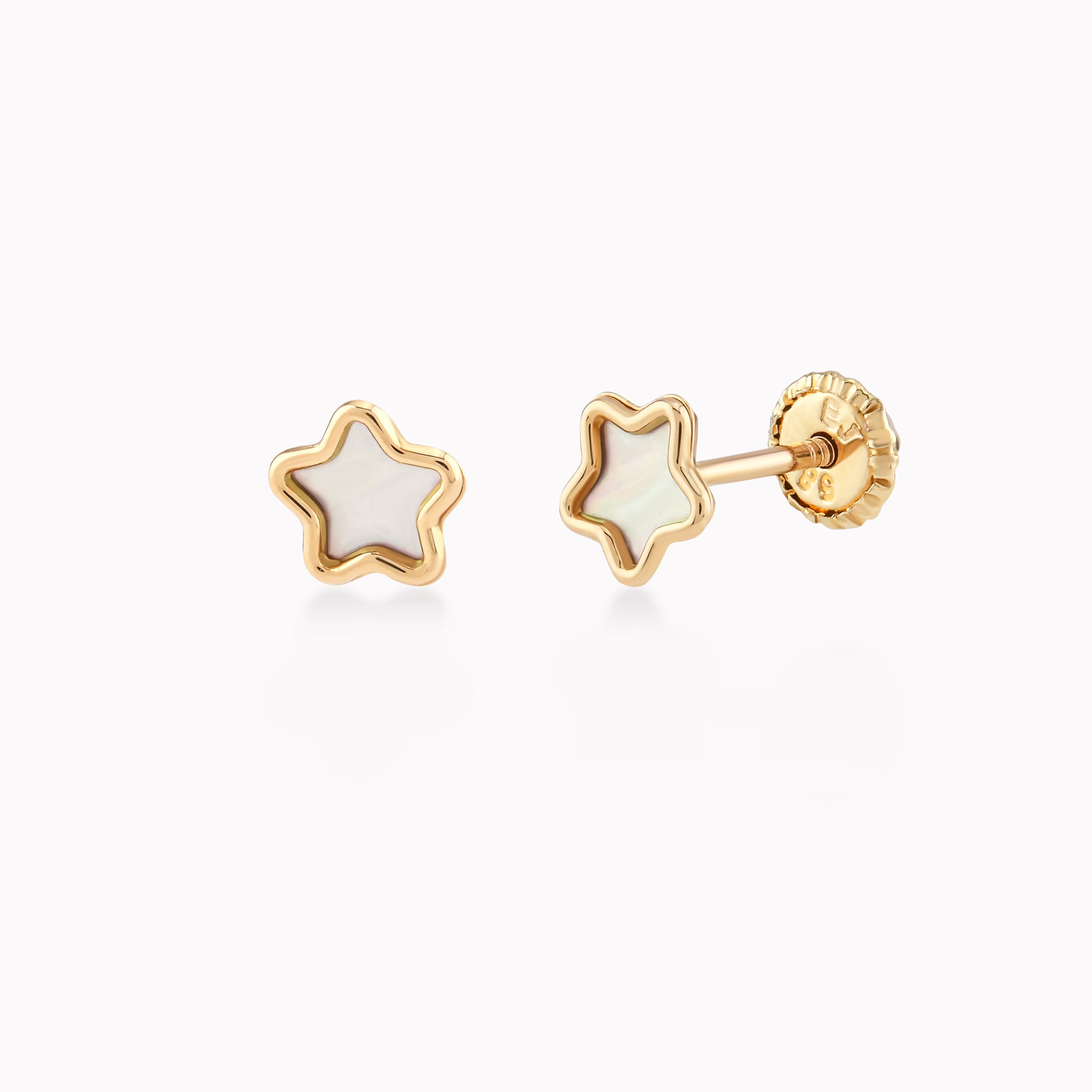 Cercei Aur Galben 14k Cu Sidef Cu Protectie 0.27gr