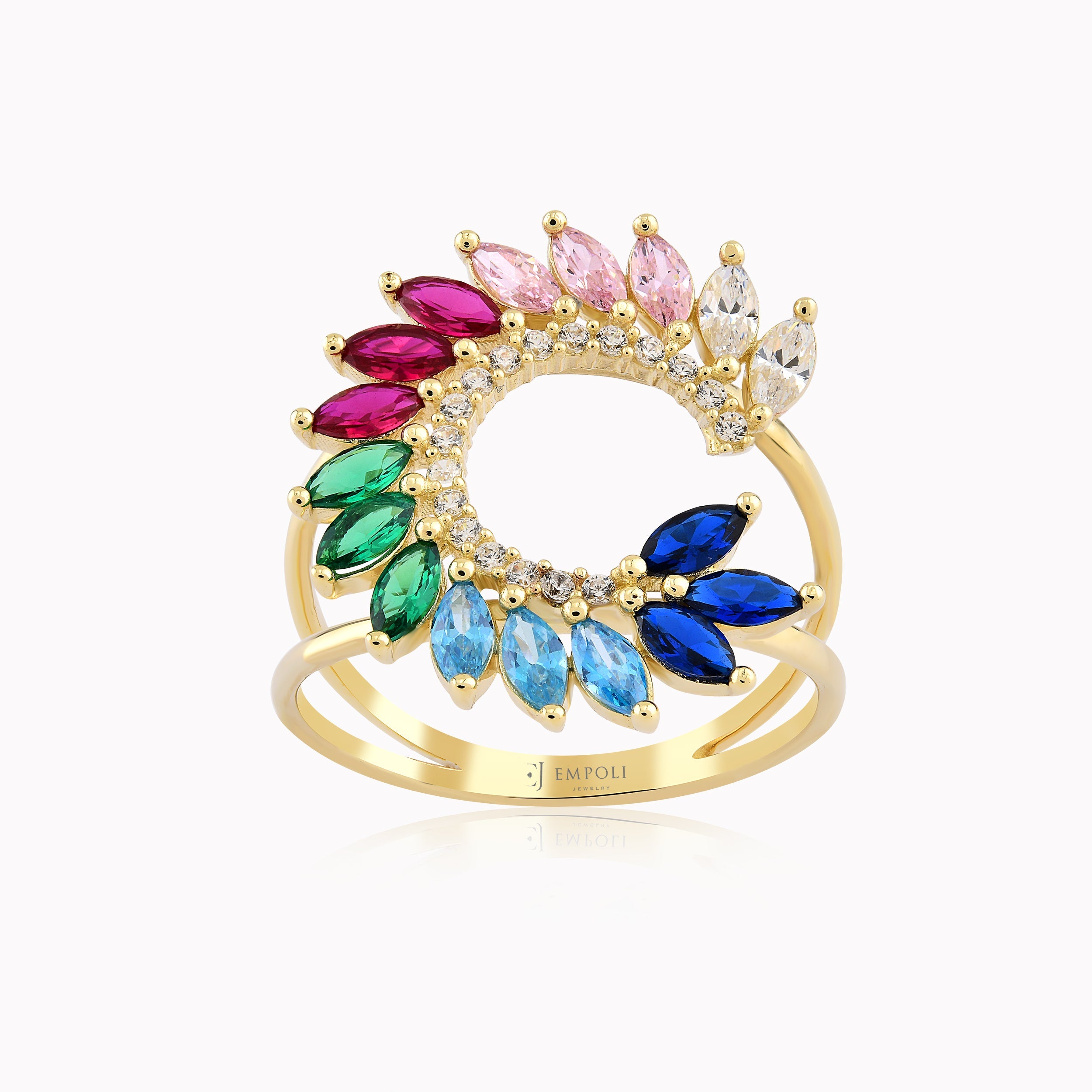 Inel Aur Galben 14K Cu Zirconiu Multicolor 3.14gr