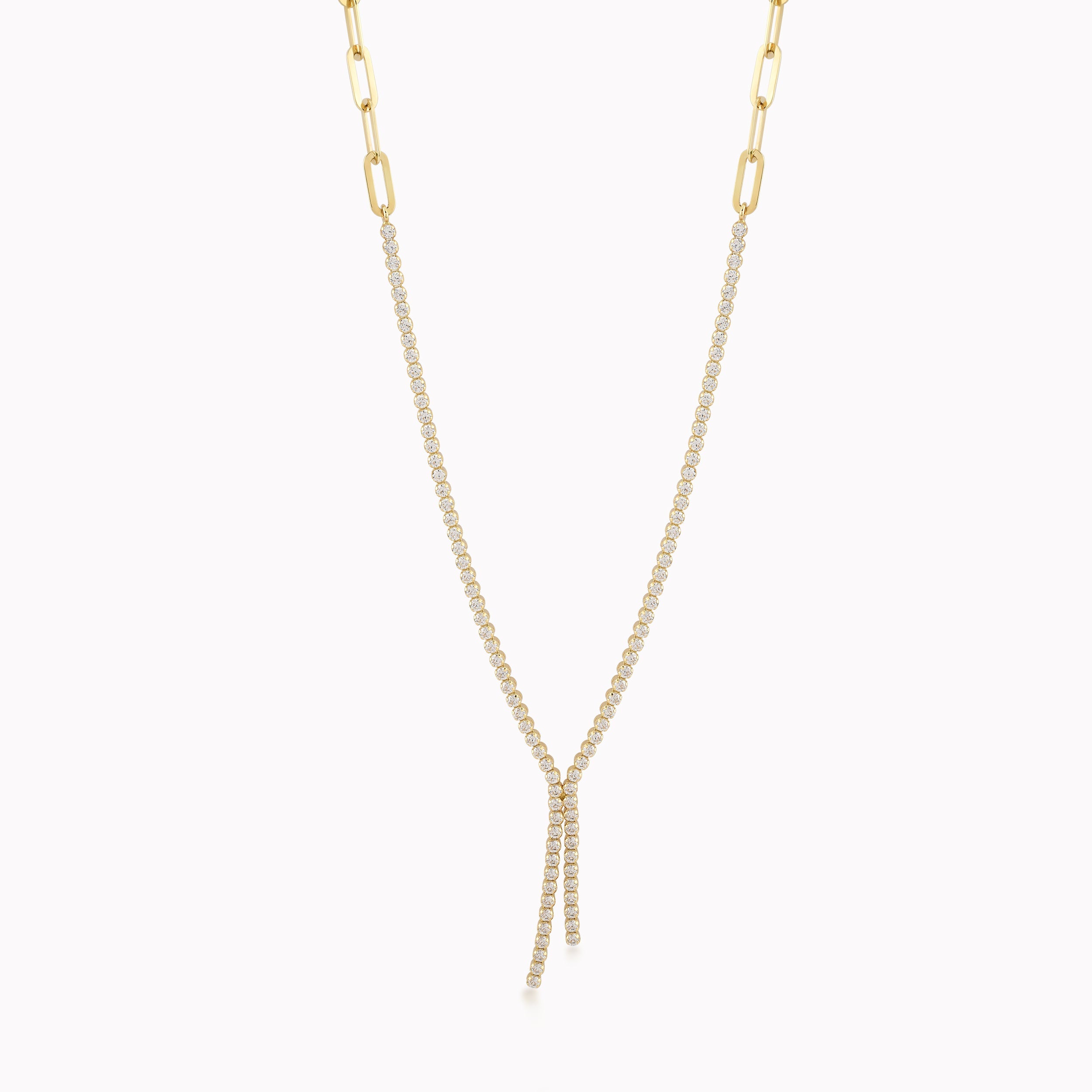 Colier Aur Galben 14K Cu Zirconiu Alb 7.75gr