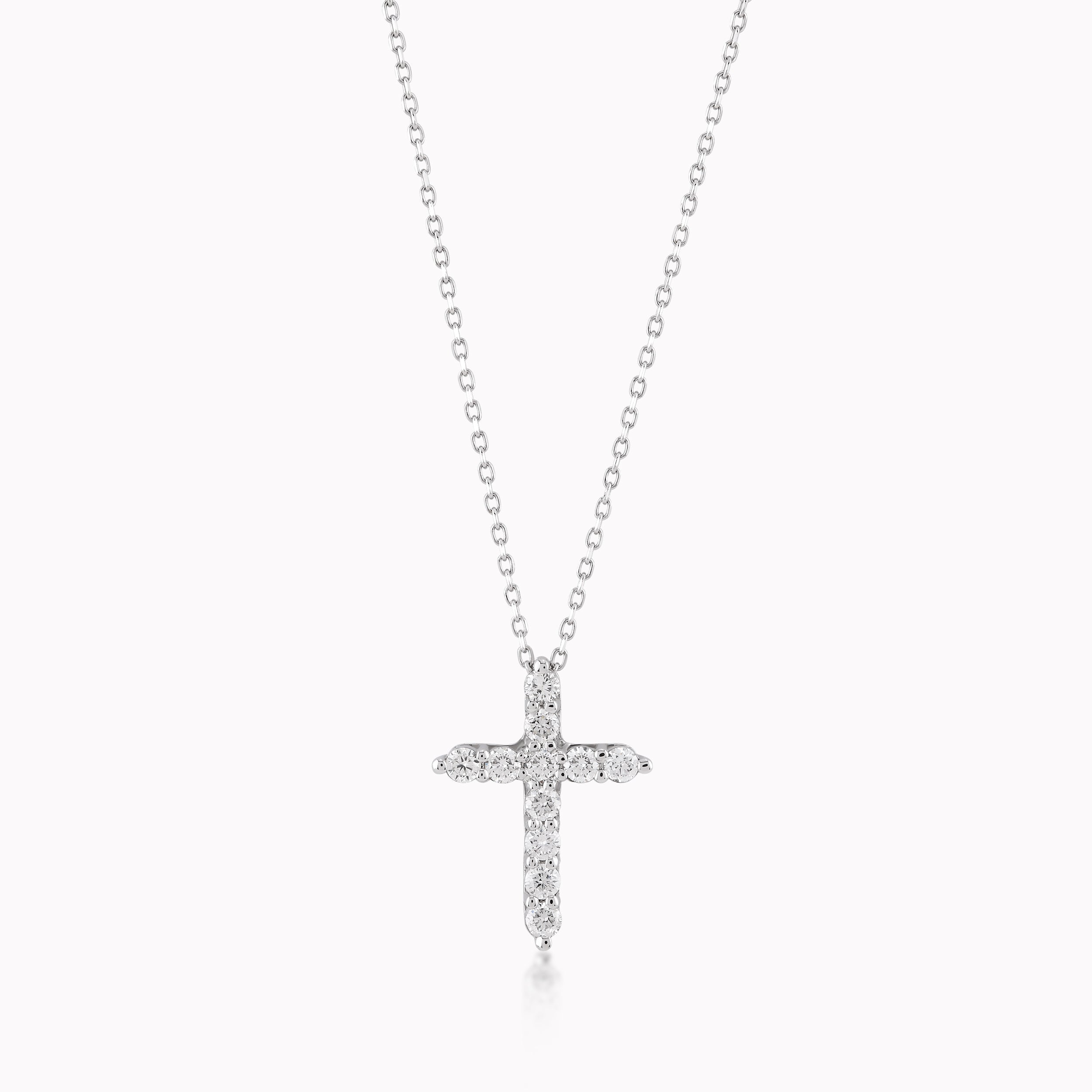 Lant cu Pandantiv Aur Alb 14K cu Diamante de 0.94ct