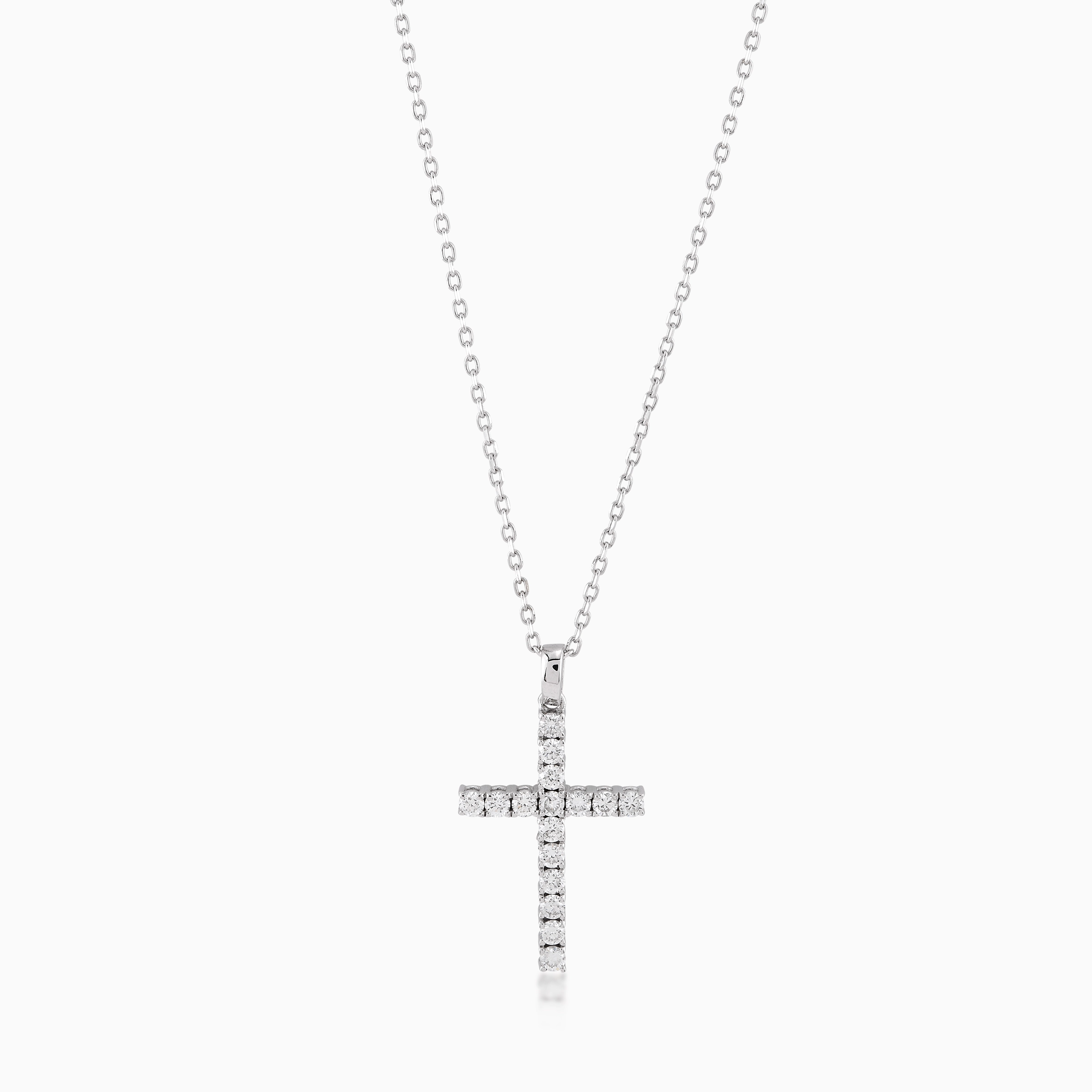 Lant cu Pandantiv Aur Alb 14K cu Diamante de 1,17ct