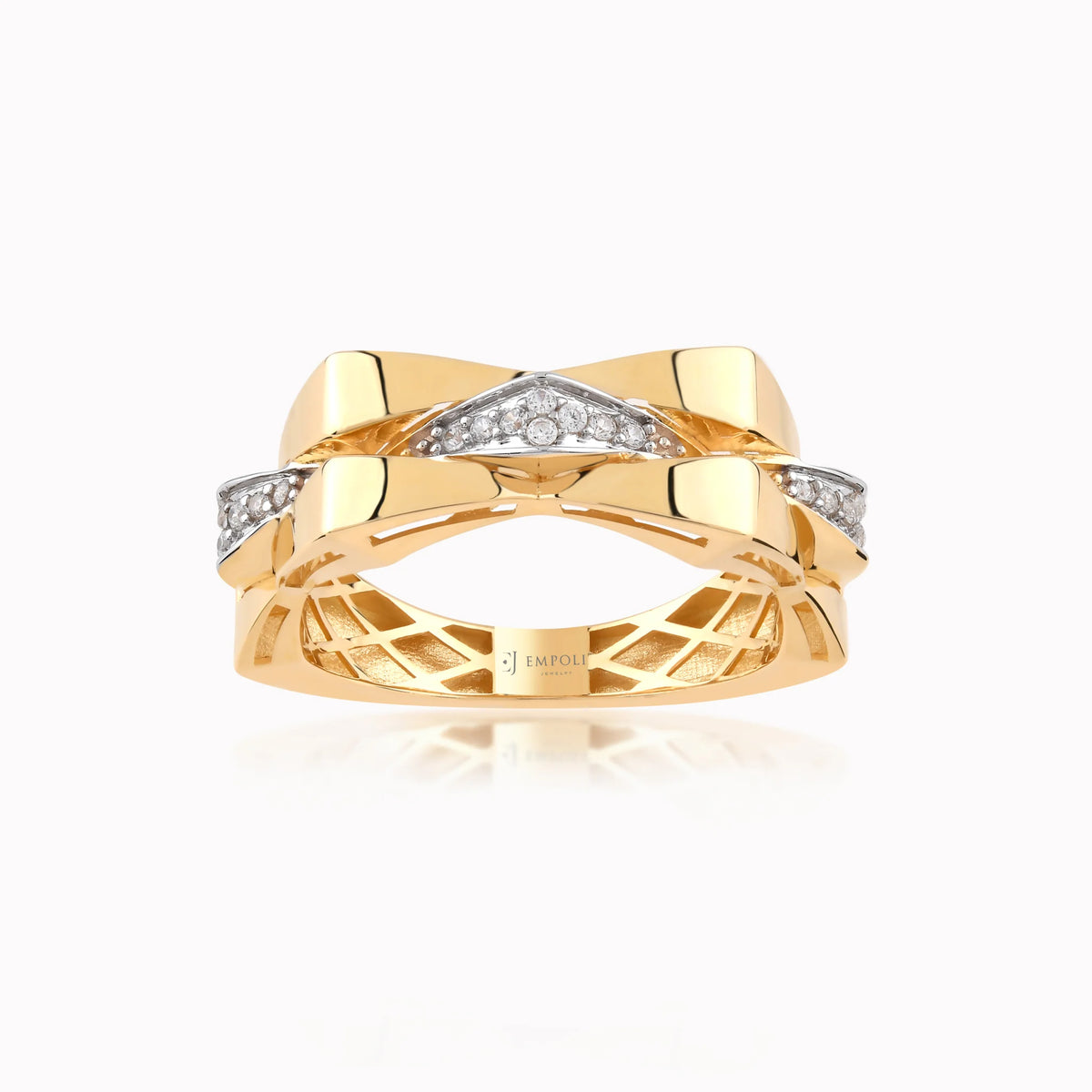Inel din aur galben 14K cu zirconiu