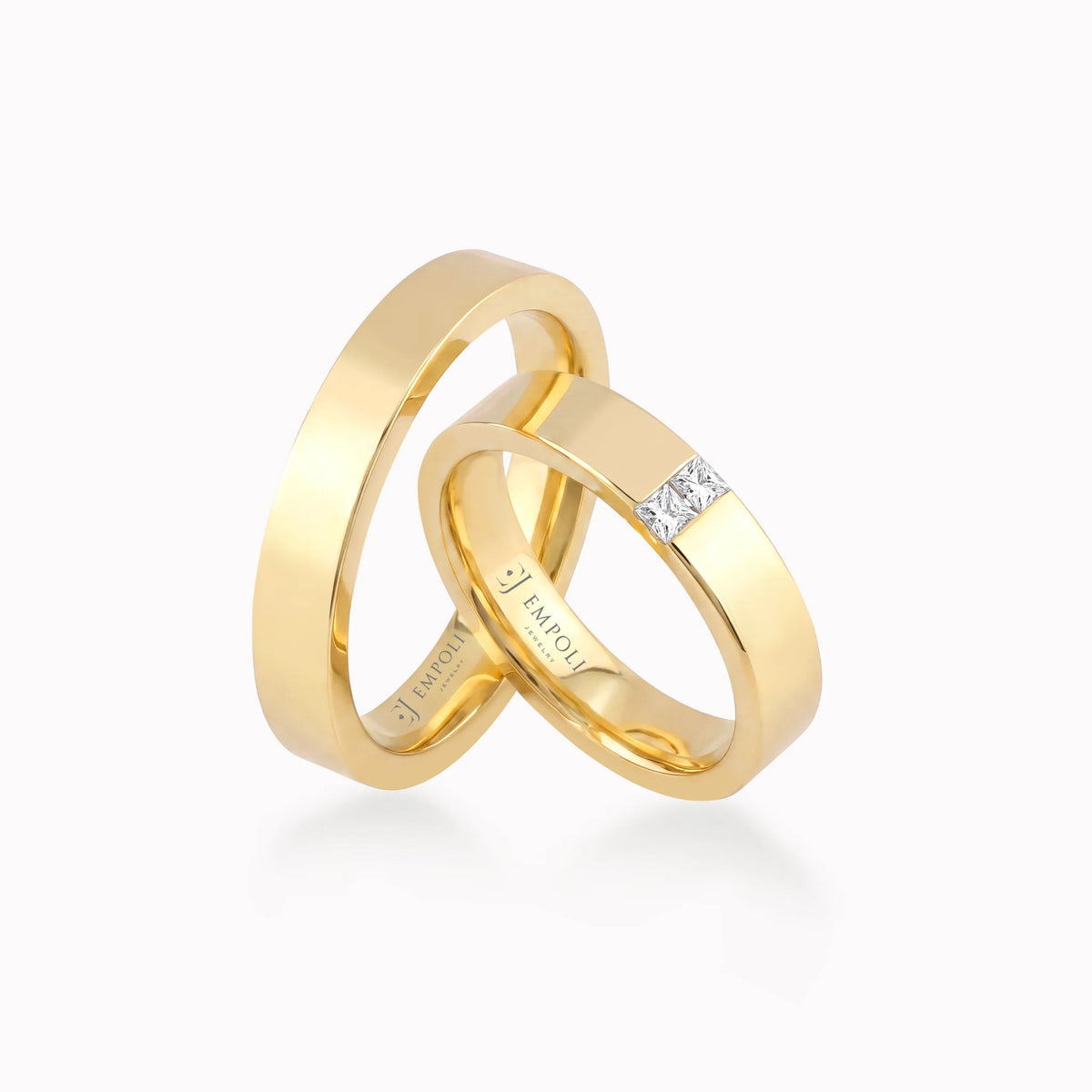 Verighete aur galben 14K cu zirconiu sau diamant, 4mm