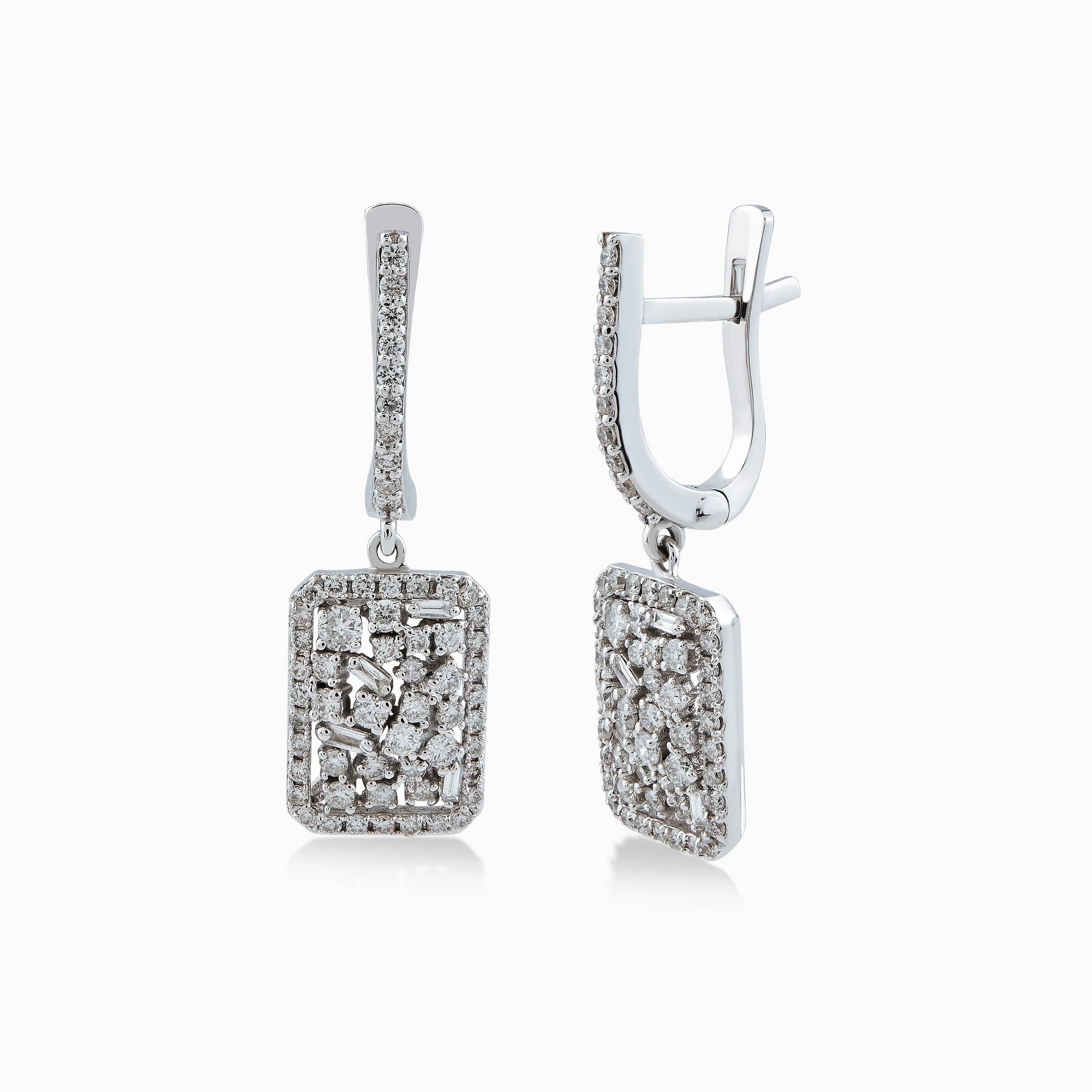 Cercei aur alb 18k cu diamante 1.13ct