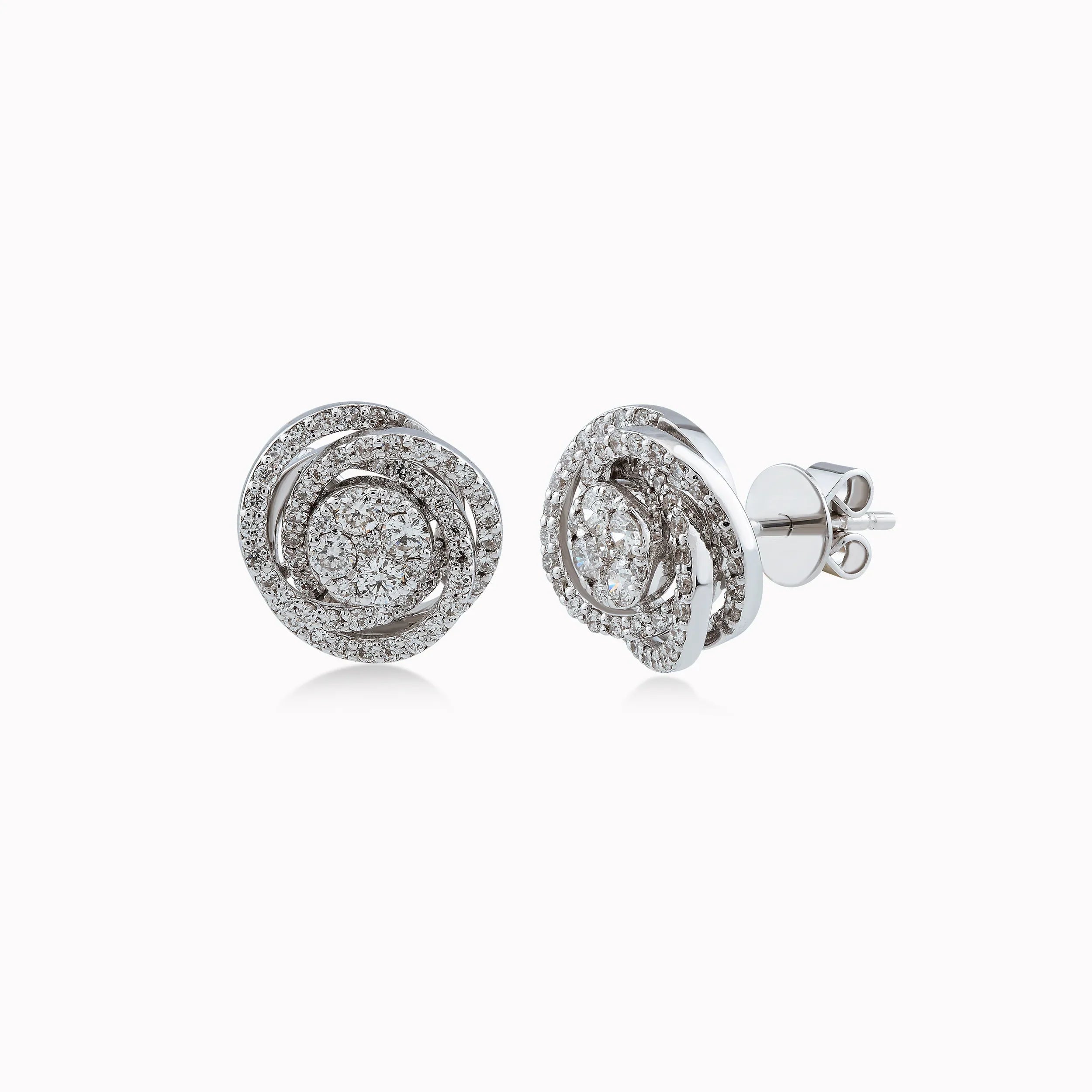 Cercei aur alb 18k cu diamante 0.72ct