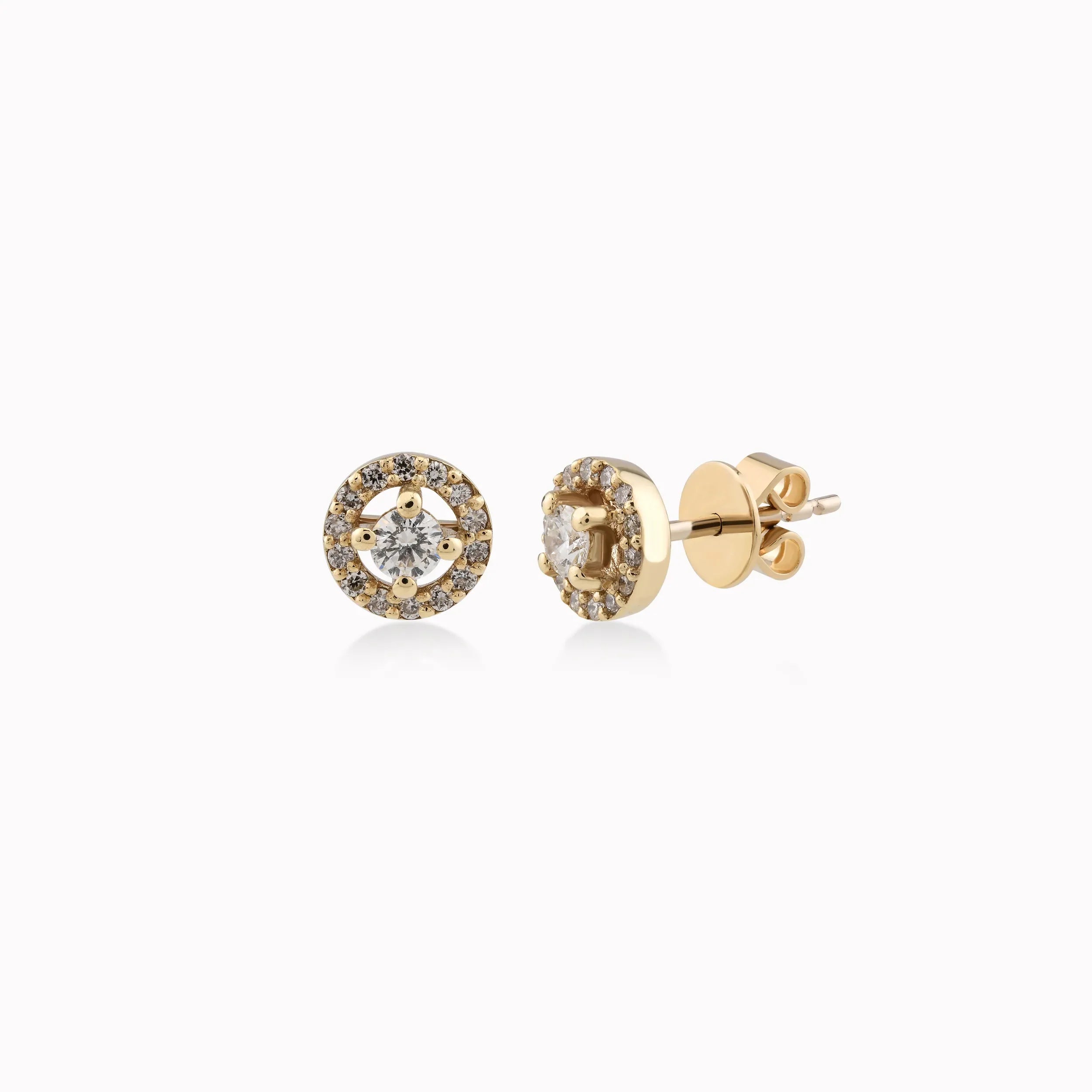 Cercei aur galben 14k cu diamante 0.32ct