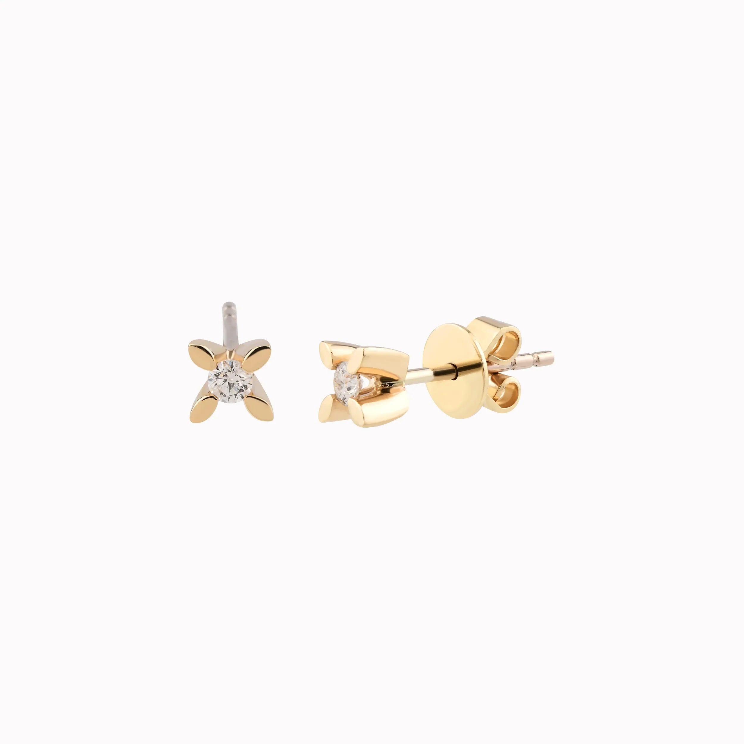 Cercei aur galben 14k cu diamante 0.1ct