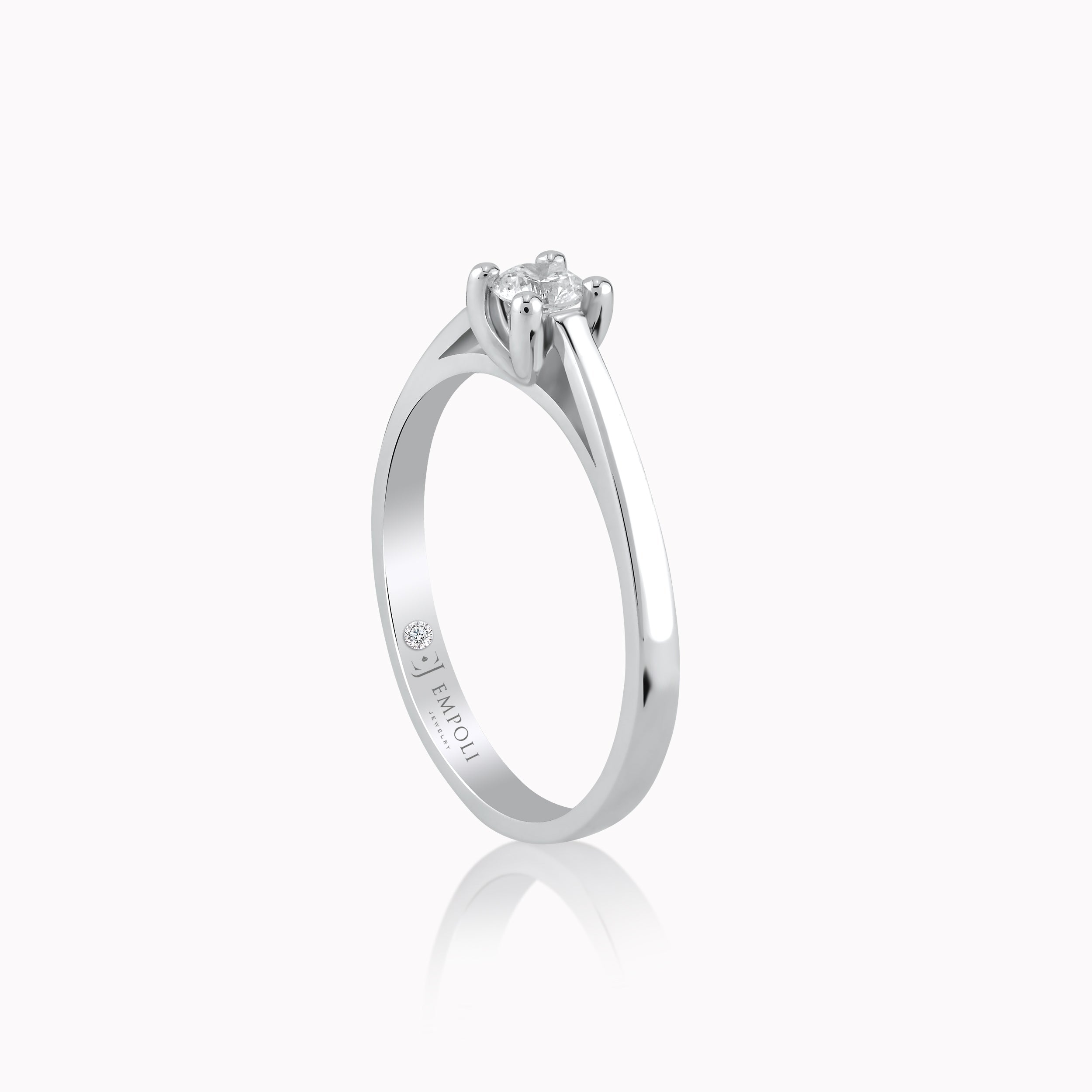 Inel Aur Alb 14K cu Diamante 0.17ct