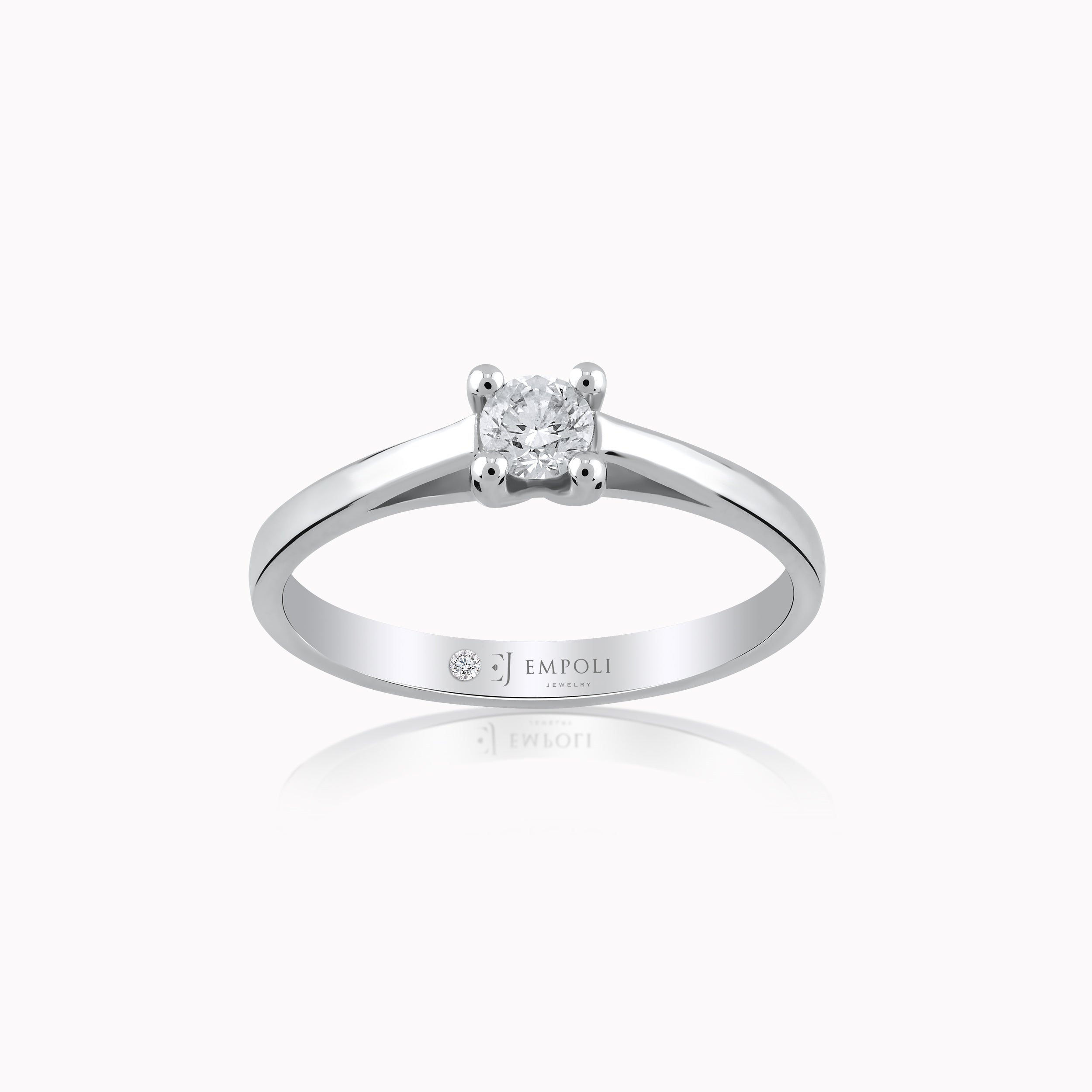 Inel Aur Alb 14K cu Diamante 0.17ct