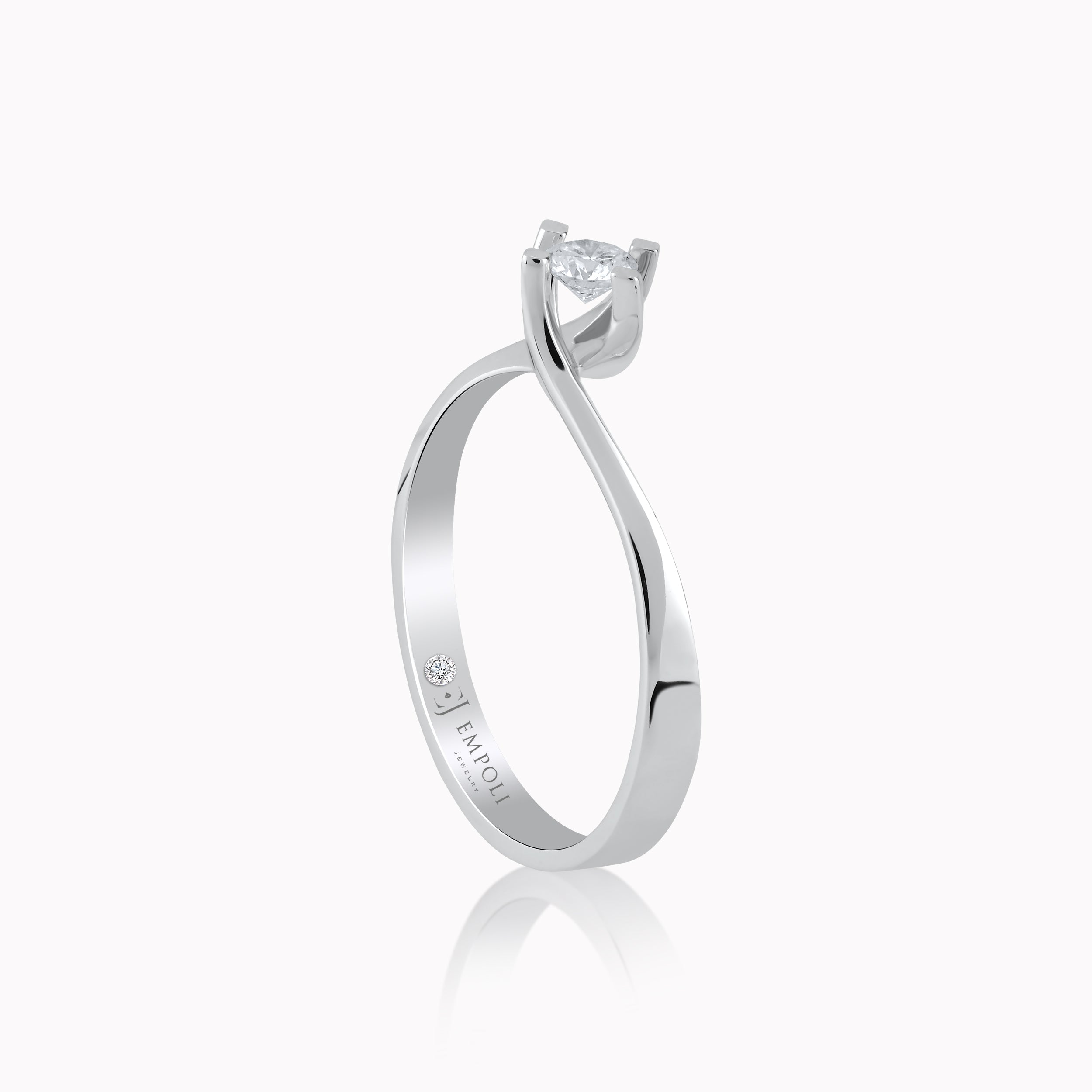 Inel Aur Alb 14K cu Diamante 0.16ct
