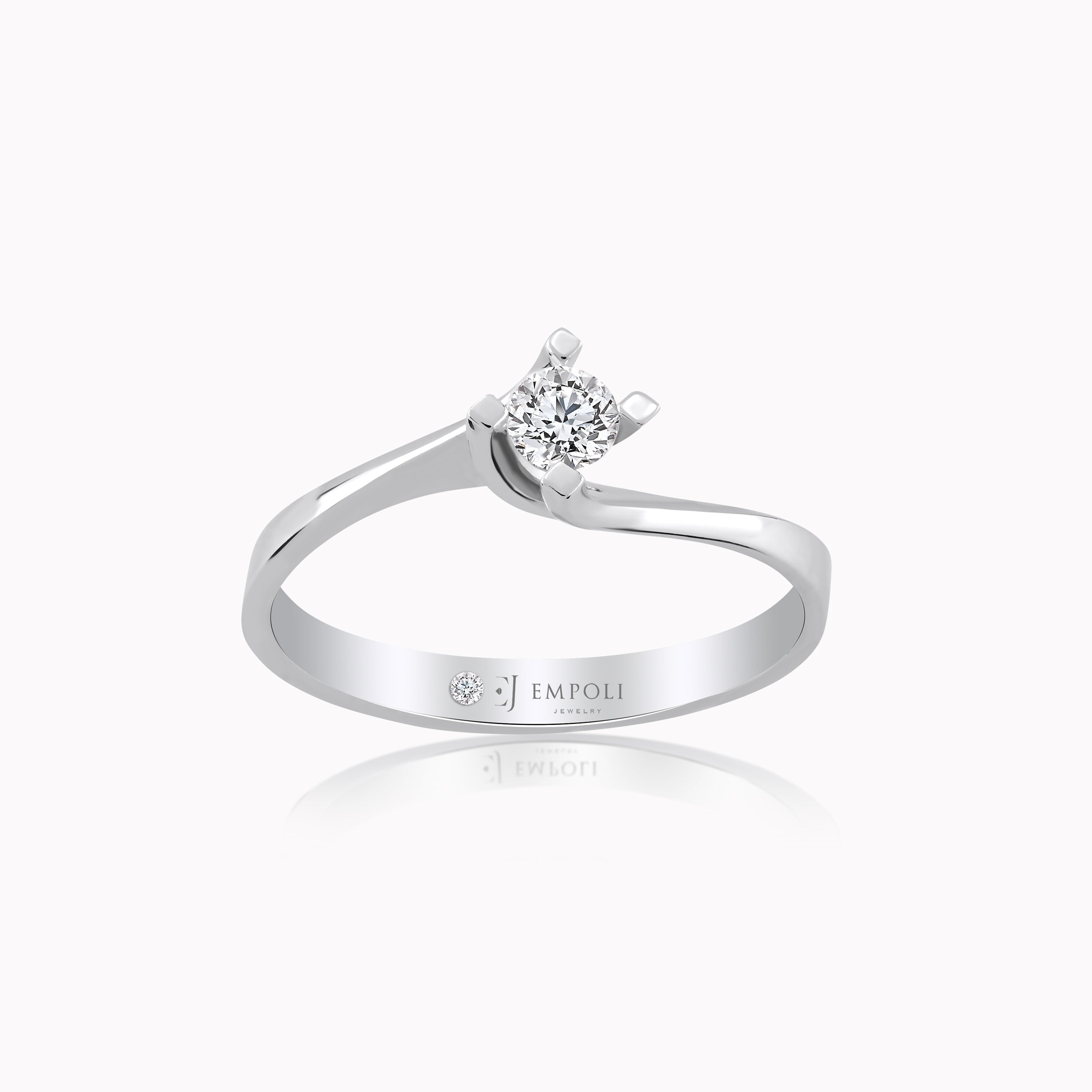 Inel Aur Alb 14K cu Diamante 0.16ct