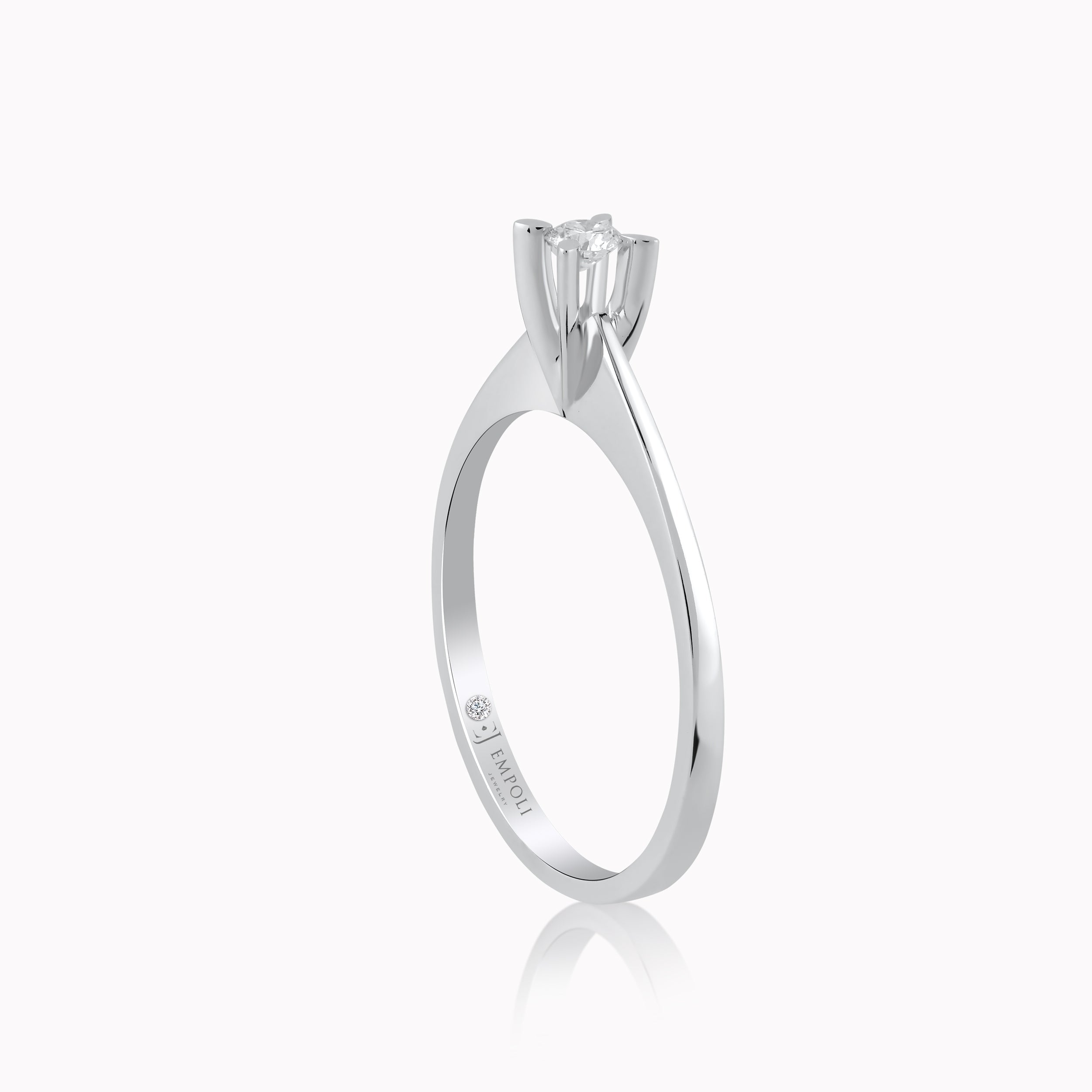 Inel Aur Alb 14K cu Diamante 0.10ct