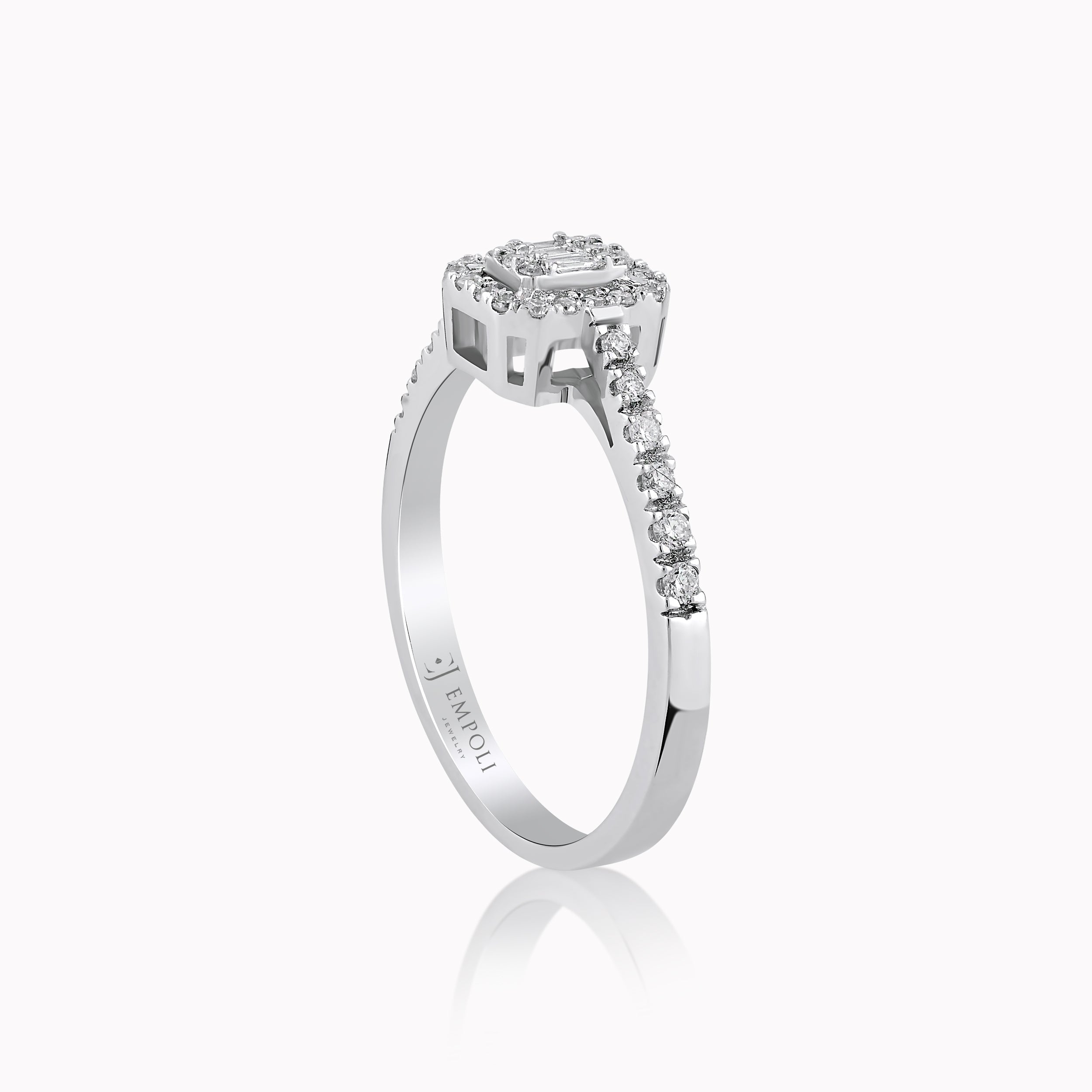Inel Aur Alb 14K cu Diamante 0.23ct