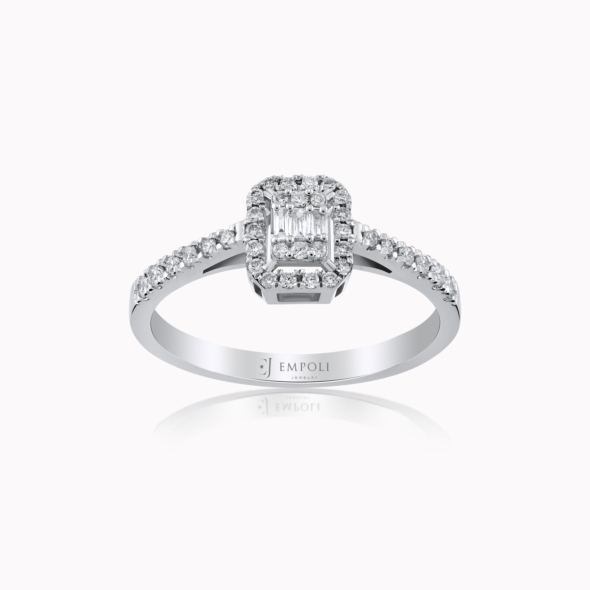 Inel Aur Alb 14K cu Diamante 0.23ct
