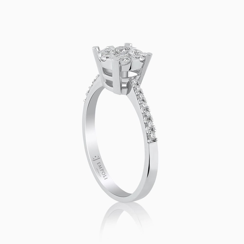 Inel Aur Alb 14K cu Diamante 0.55ct