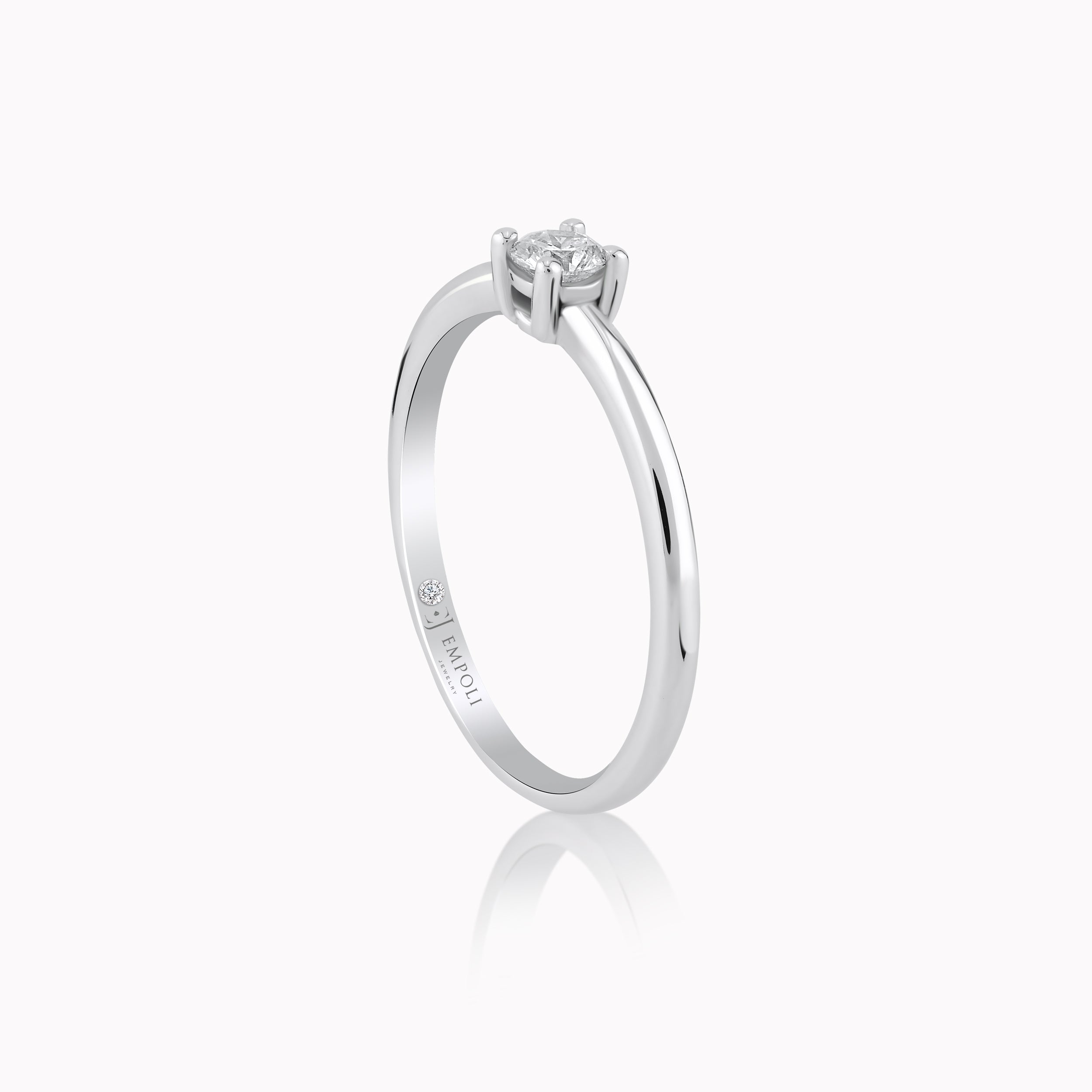 Inel Aur Alb 14K cu Diamante 0.2ct