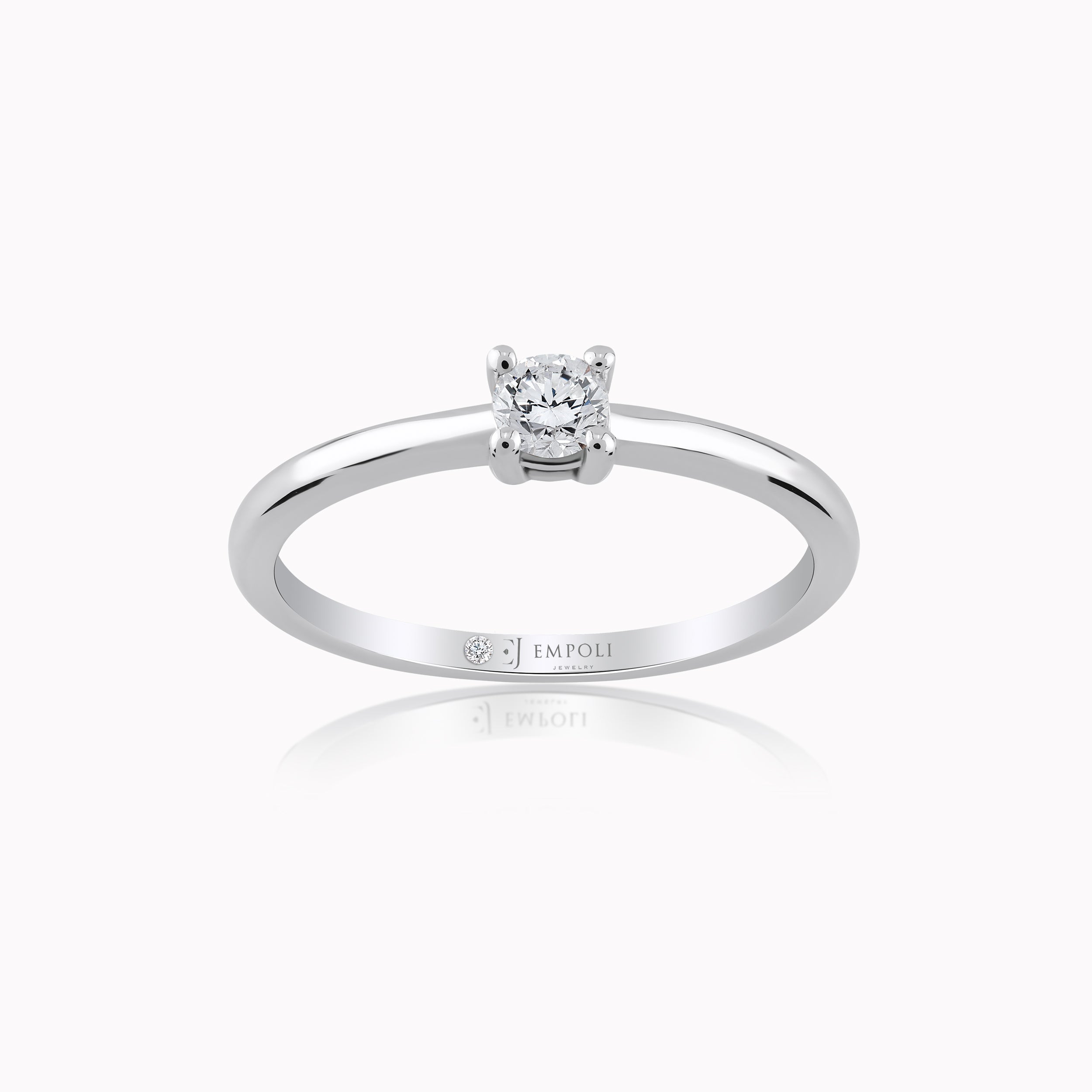 Inel Aur Alb 14K cu Diamante 0.2ct