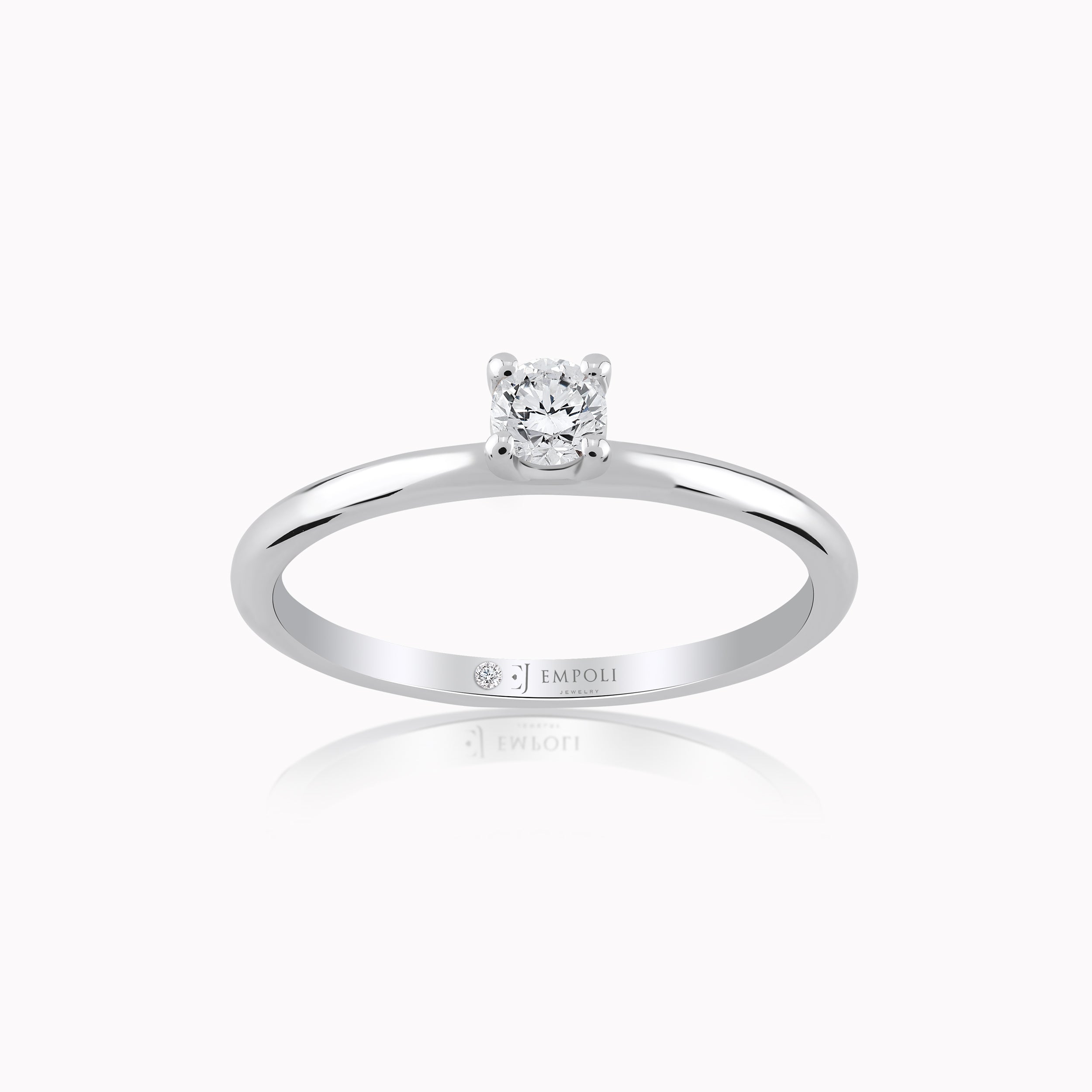 Inel Aur Alb 14K cu Diamante 0.11ct