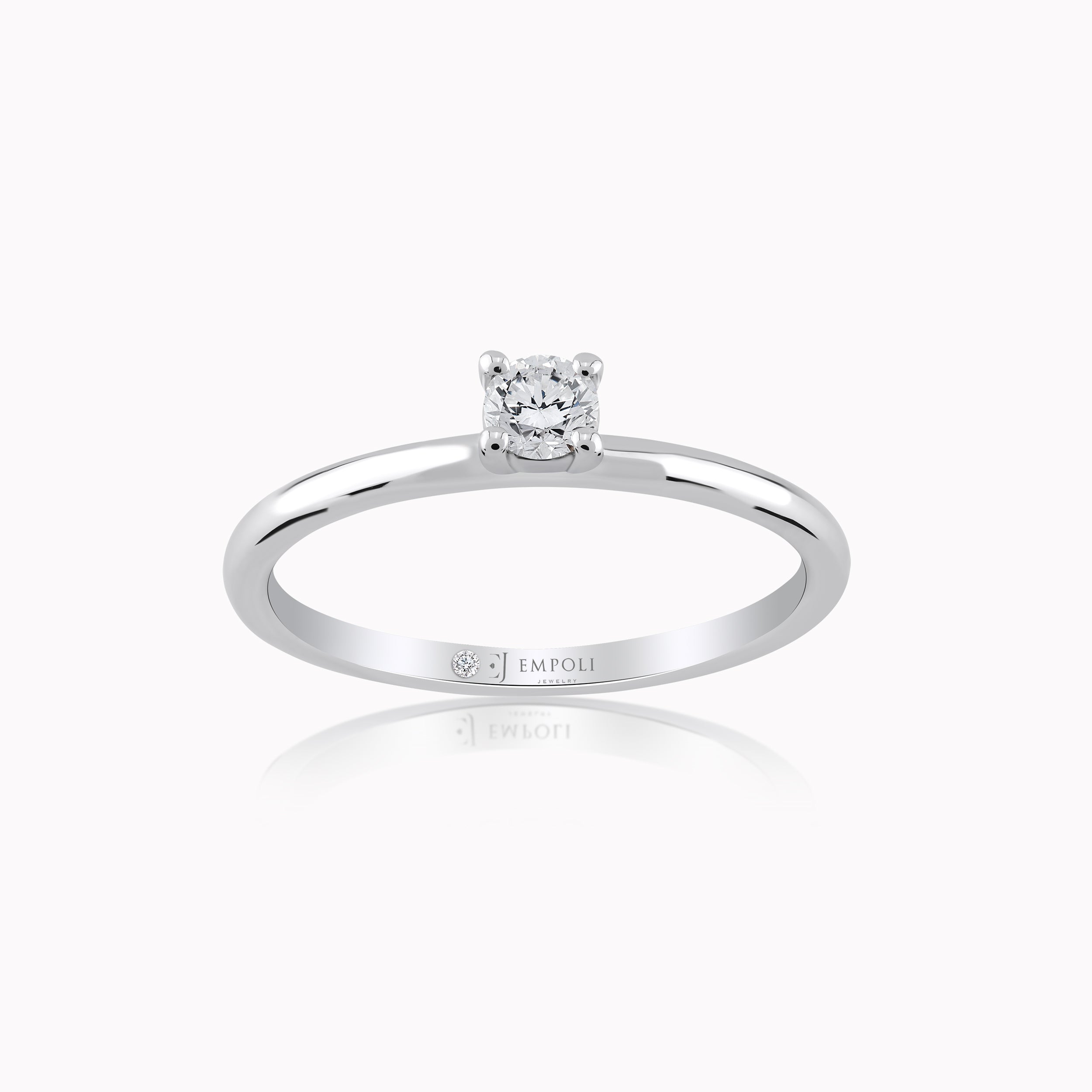 Inel Aur Alb 14K cu Diamante 0.16ct