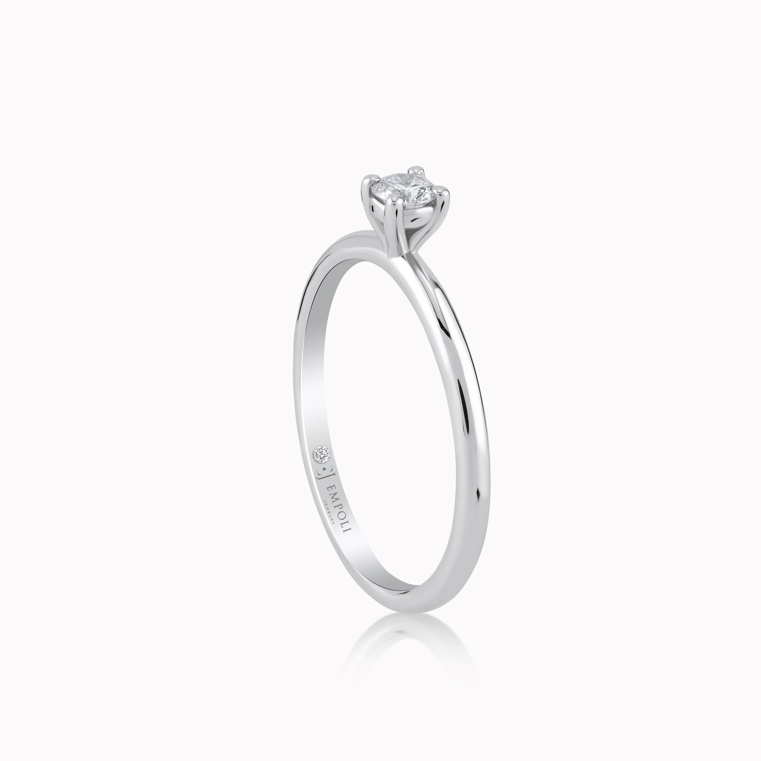 Inel Aur Alb 14K cu Diamante 0.16ct