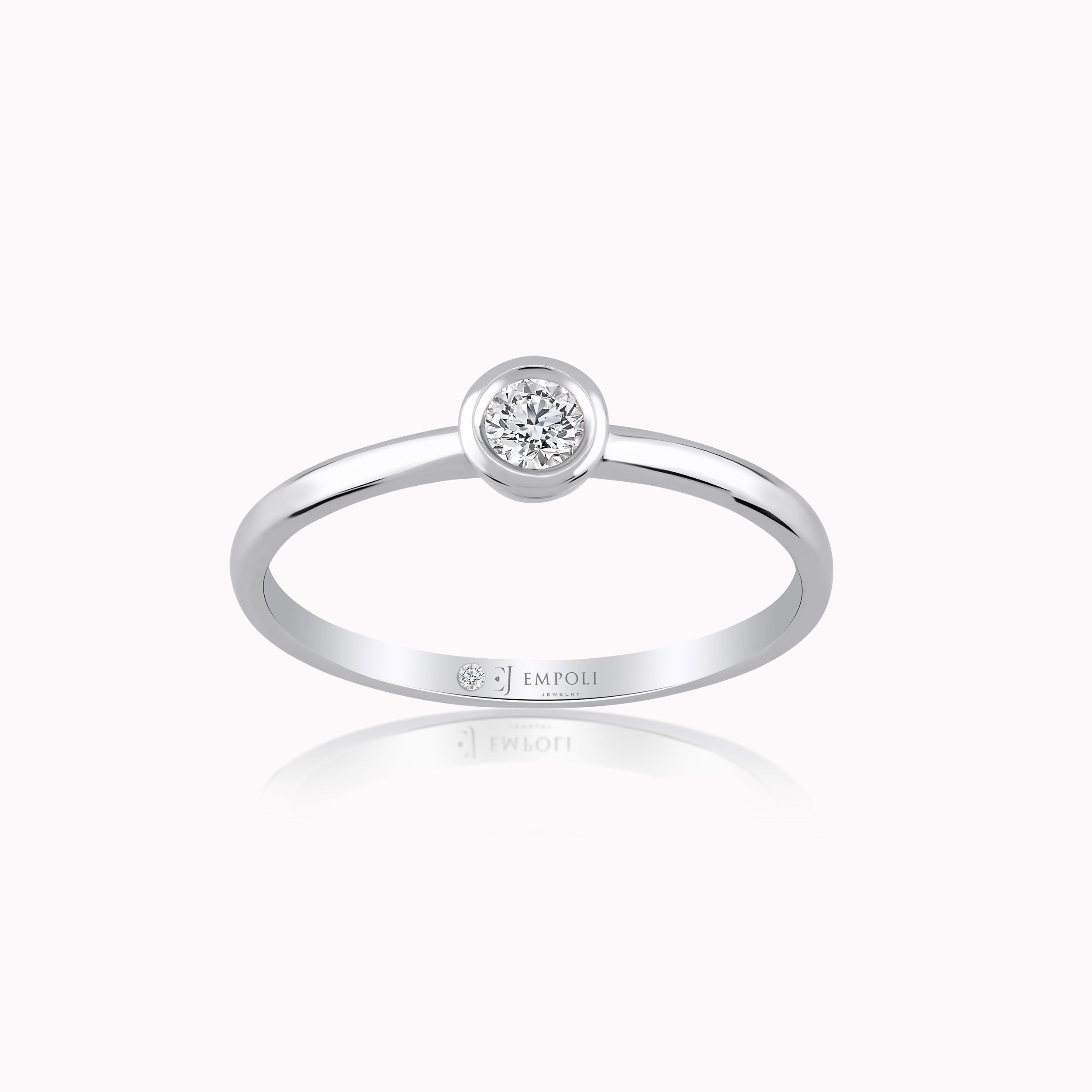 Inel Aur Alb 14K cu Diamante 0.15ct