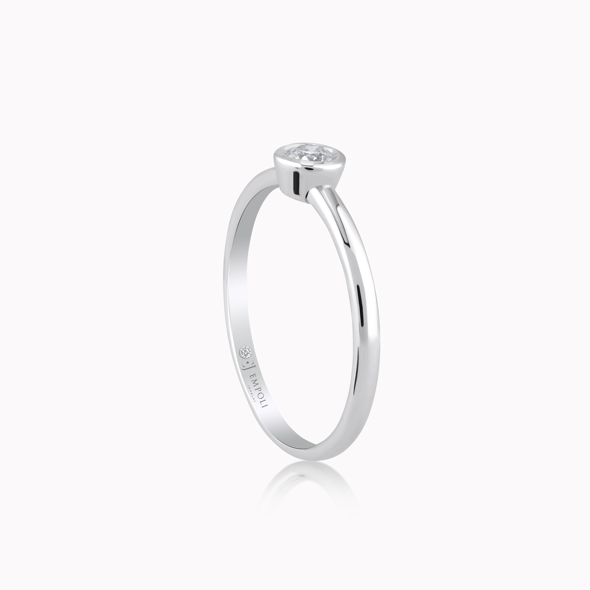 Inel Aur Alb 14K cu Diamante 0.15ct