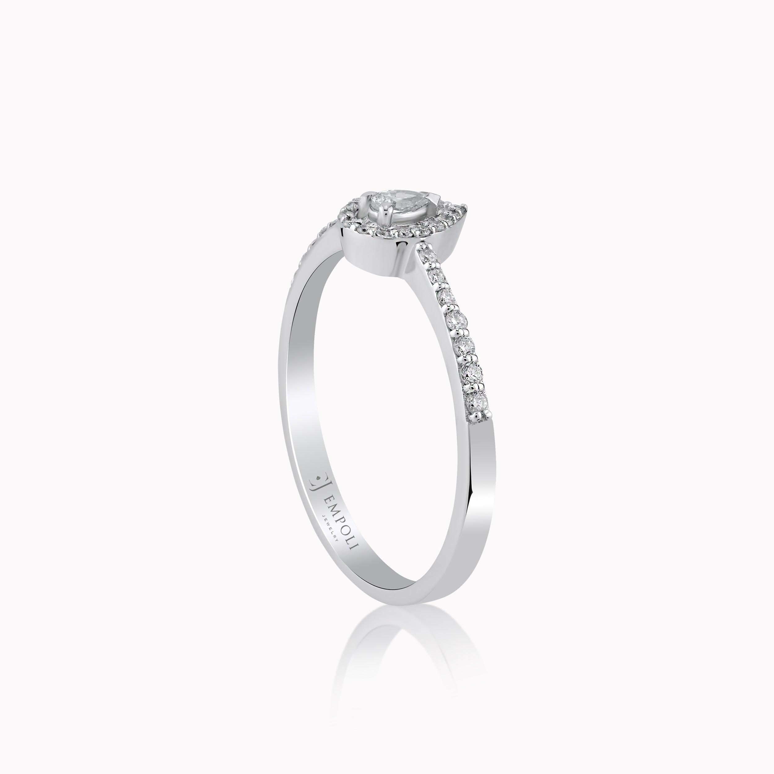 Inel Aur Alb 14K cu Diamante 0.22ct