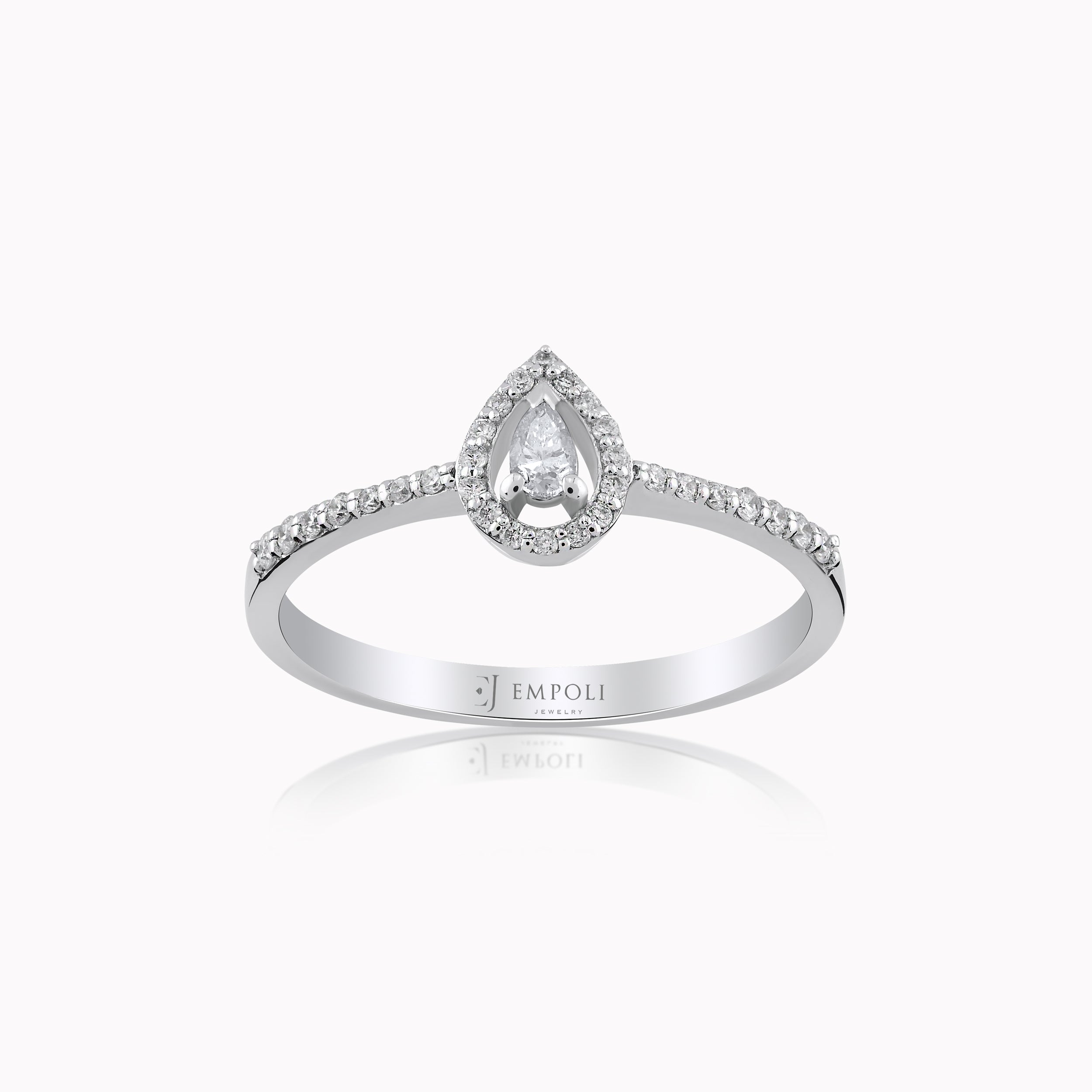 Inel Aur Alb 14K cu Diamante 0.22ct