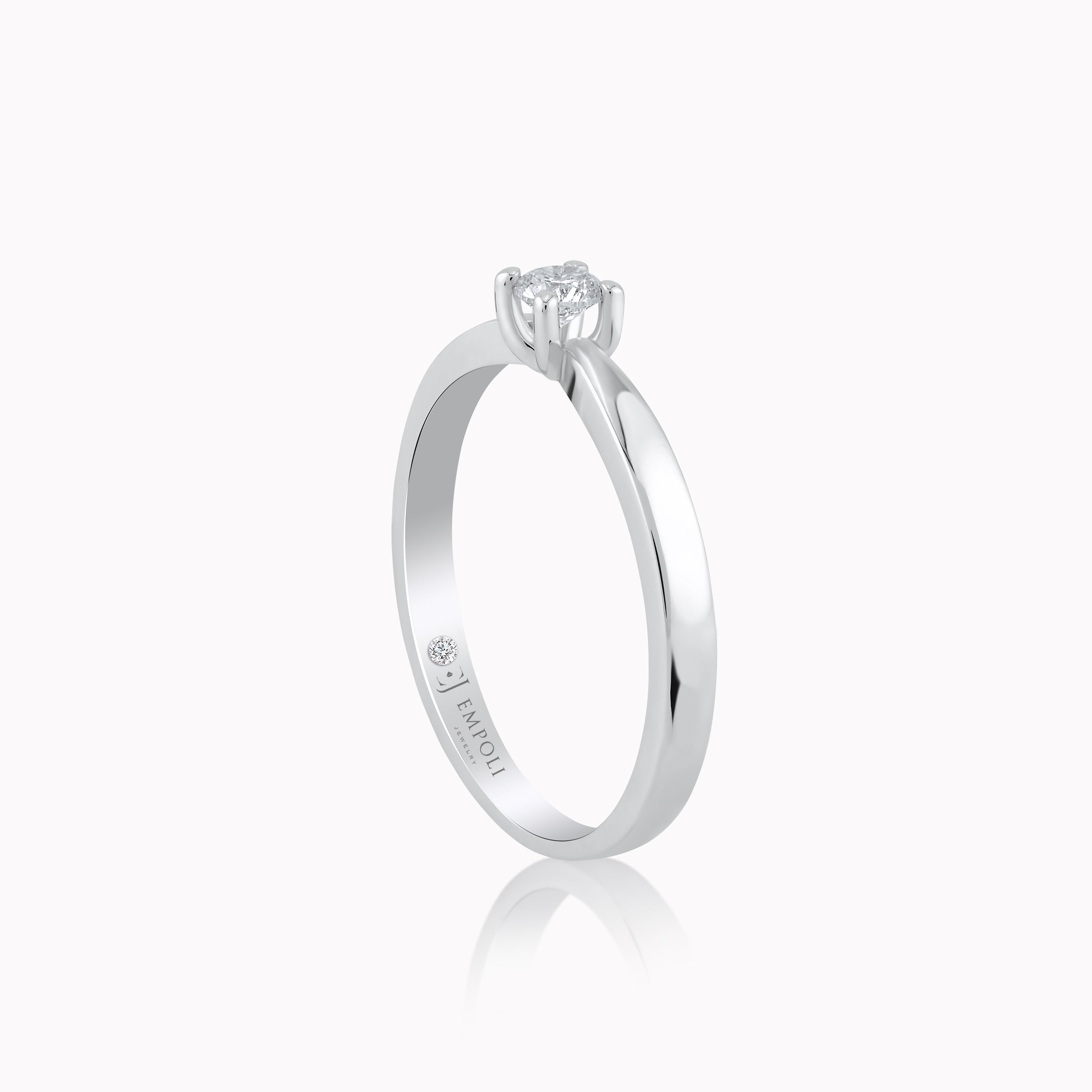 Inel Aur Alb 14K cu Diamante 0.16ct