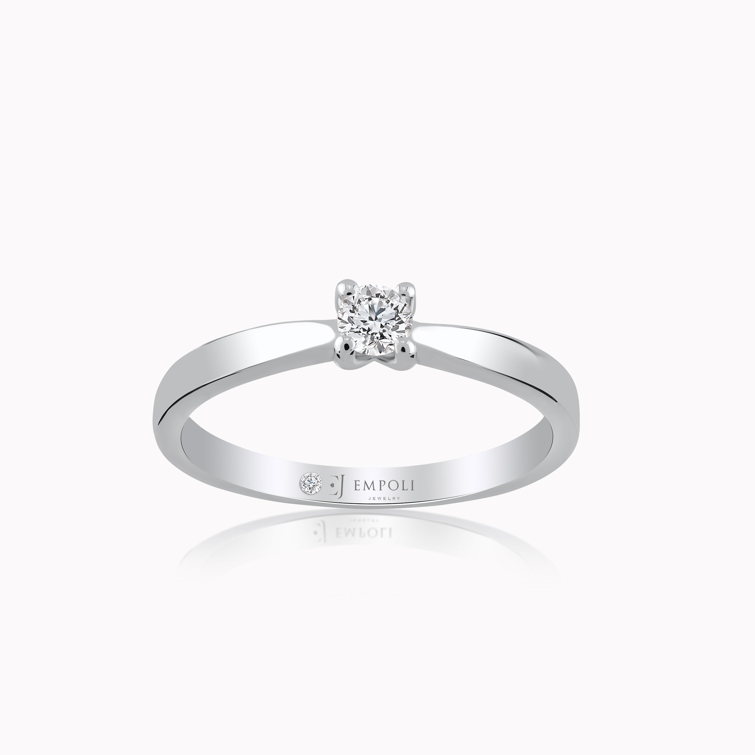 Inel Aur Alb 14K cu Diamante 0.16ct