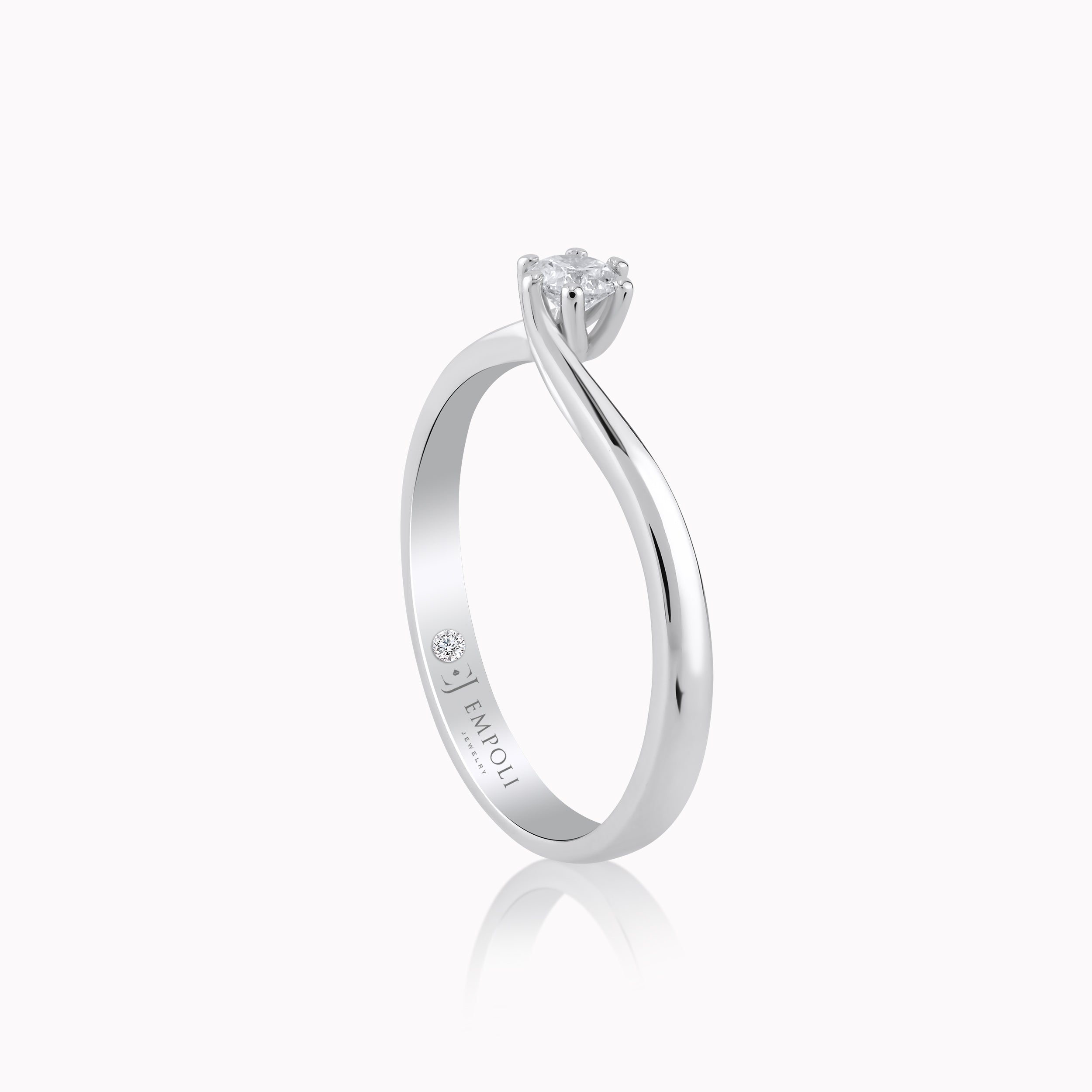 Inel Aur Alb 14K cu Diamante 0.16ct