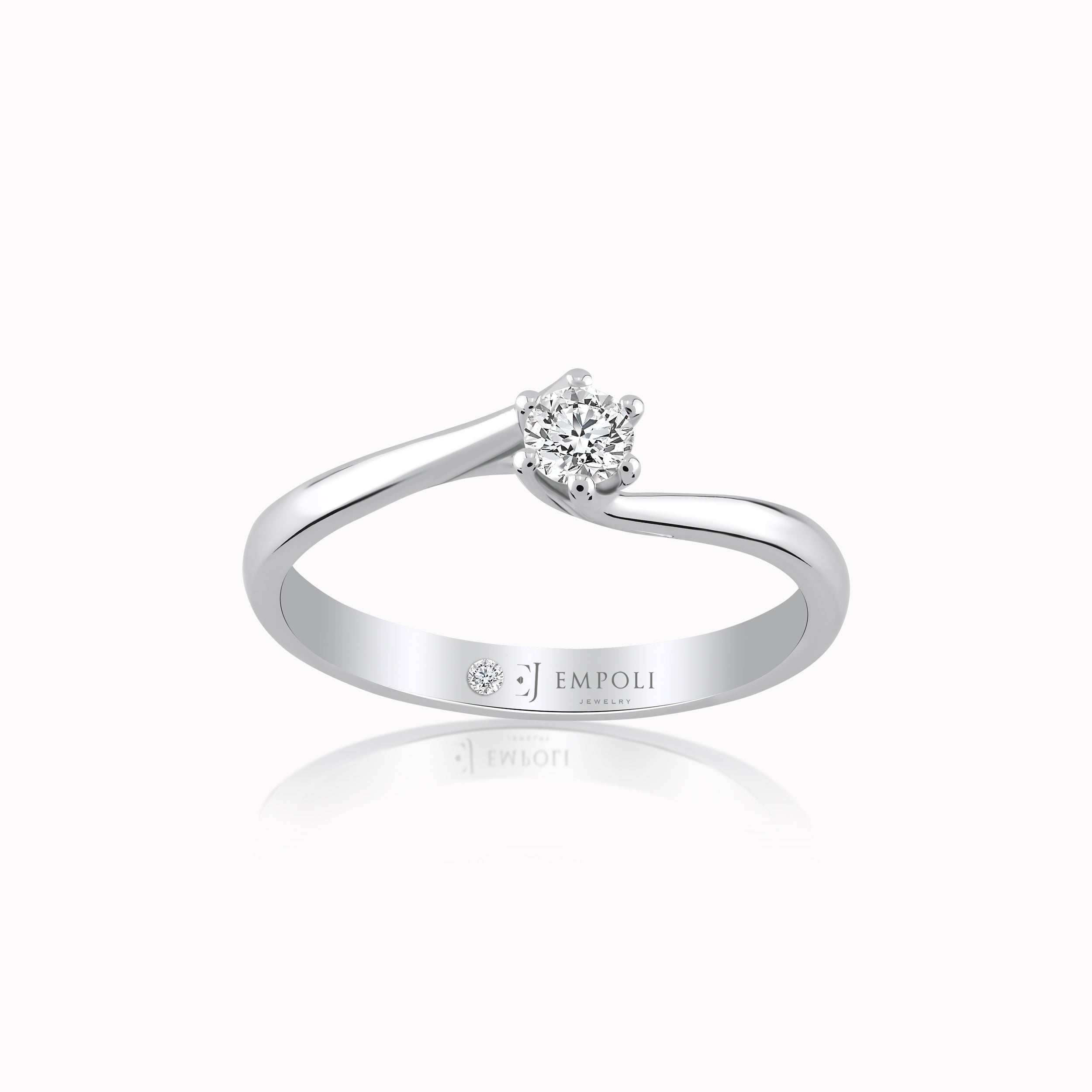 Inel Aur Alb 14K cu Diamante 0.16ct