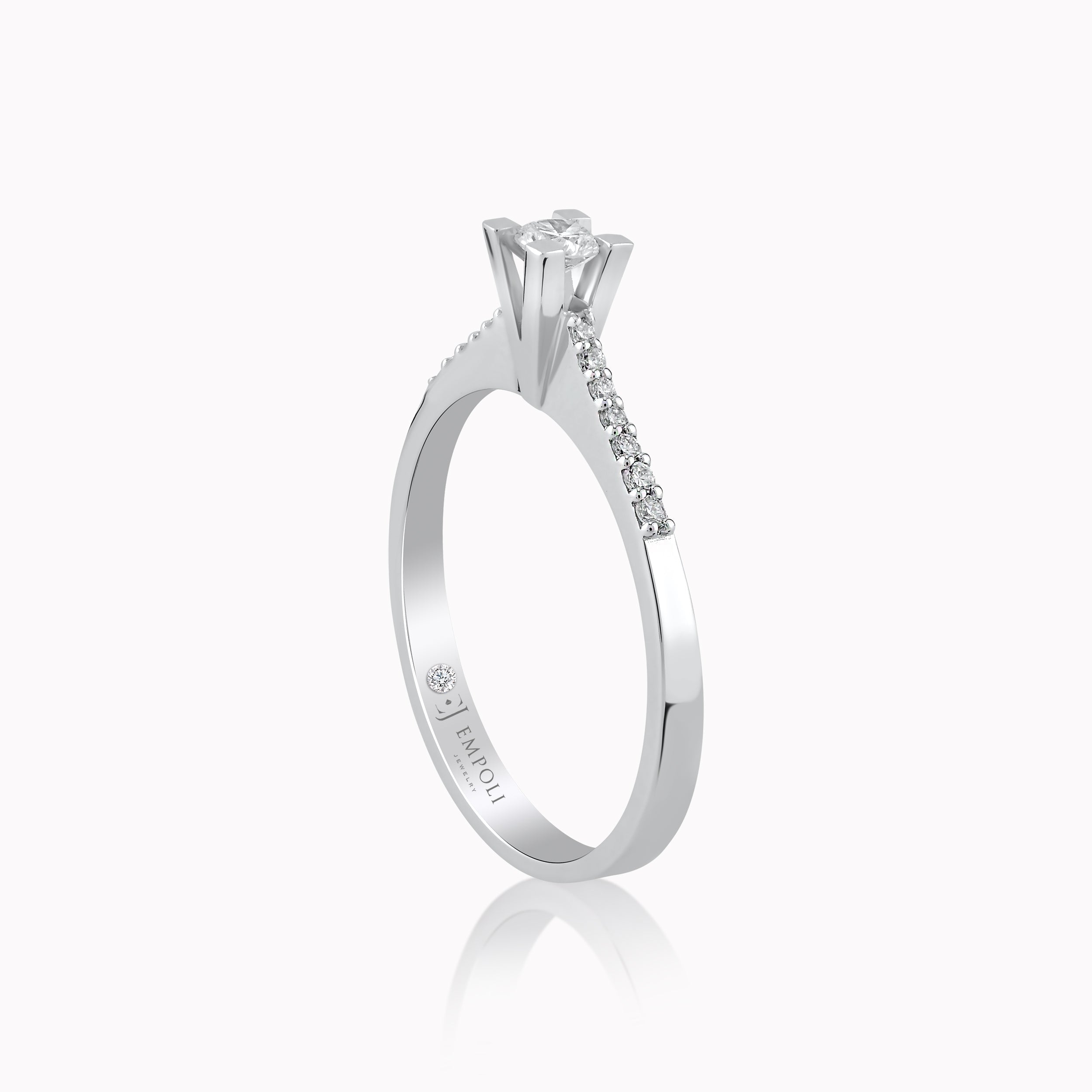 Inel Aur Alb 14K cu Diamante 0.22ct