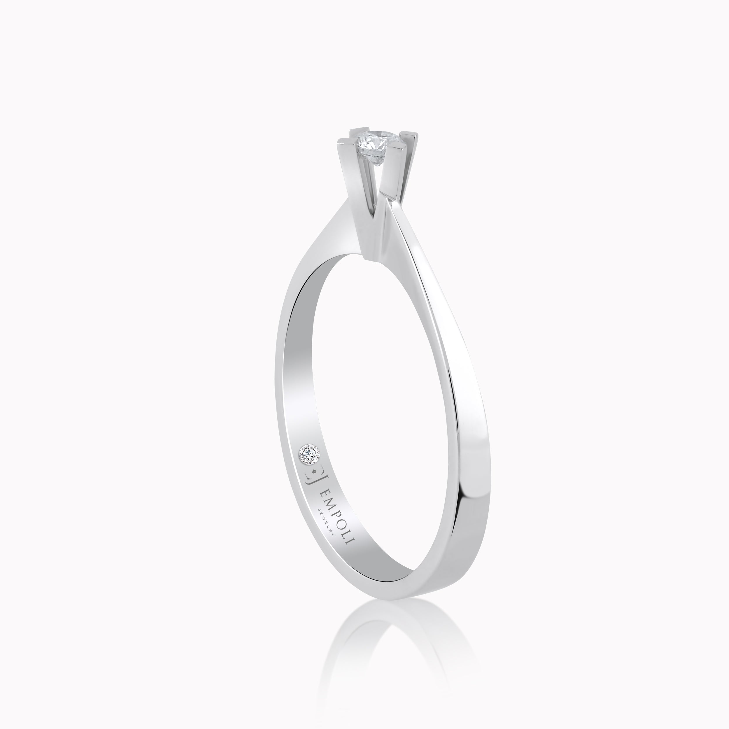 Inel Aur Alb 14K cu Diamante 0.11ct