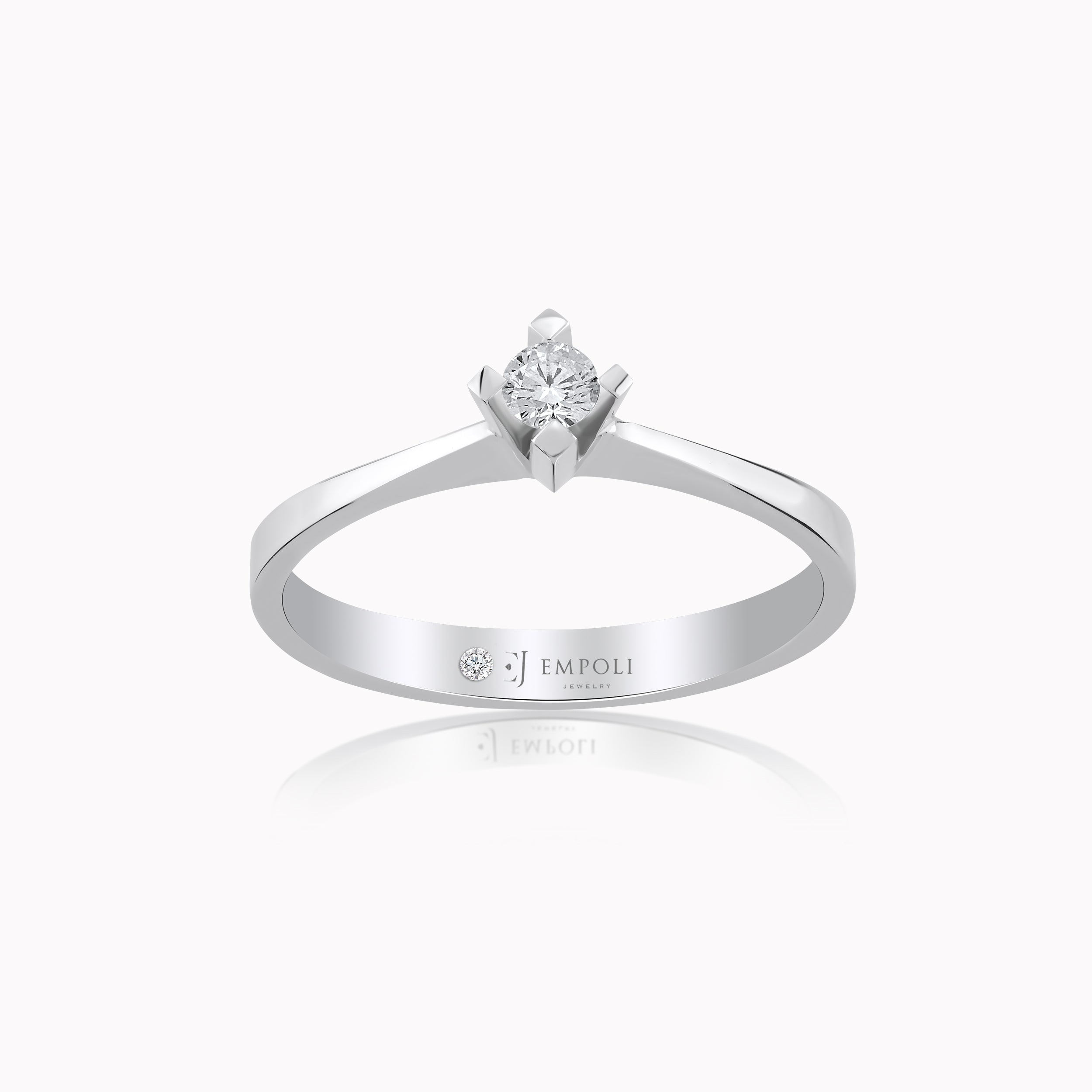 Inel Aur Alb 14K cu Diamante 0.11ct
