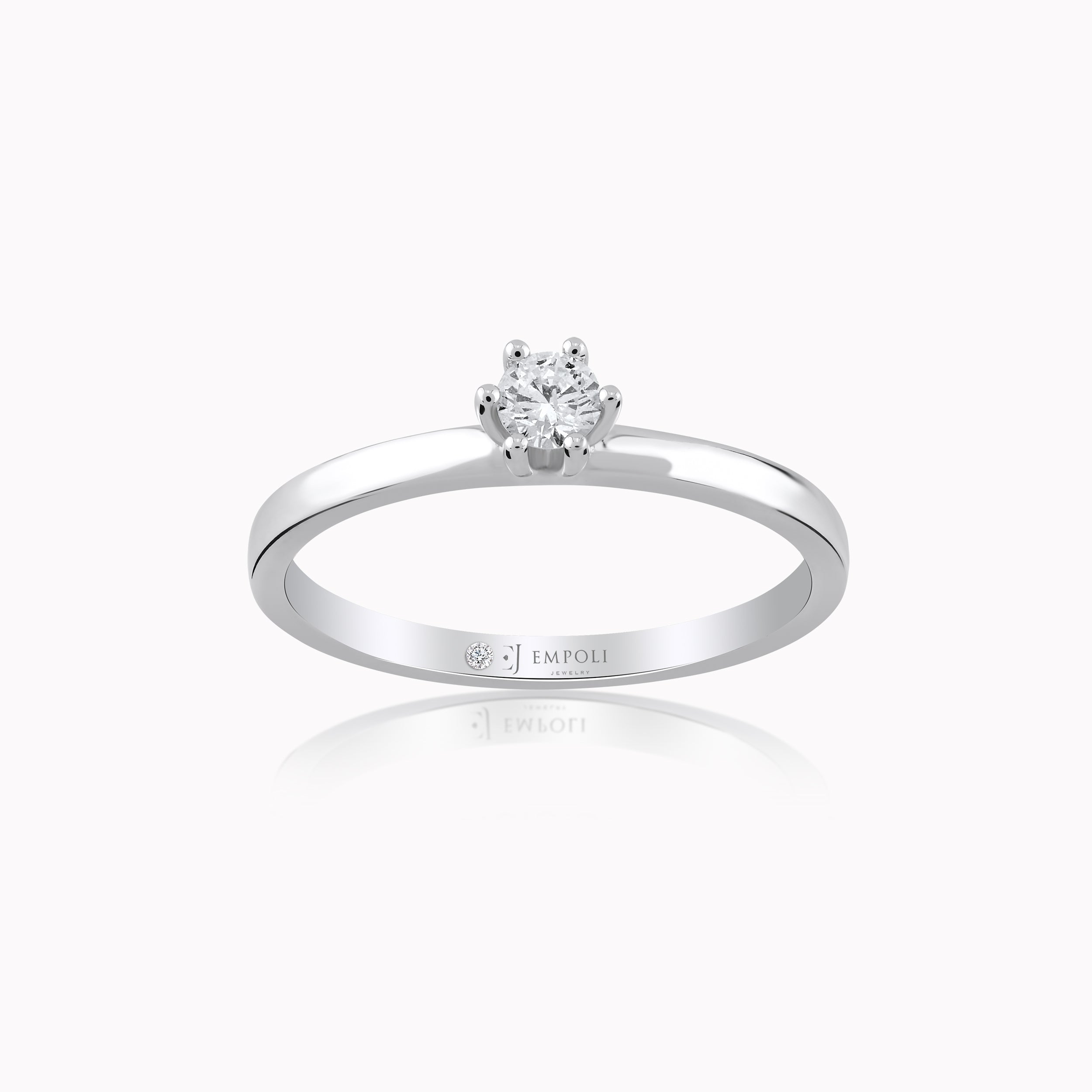 Inel Aur Alb 14K cu Diamante 0.13ct