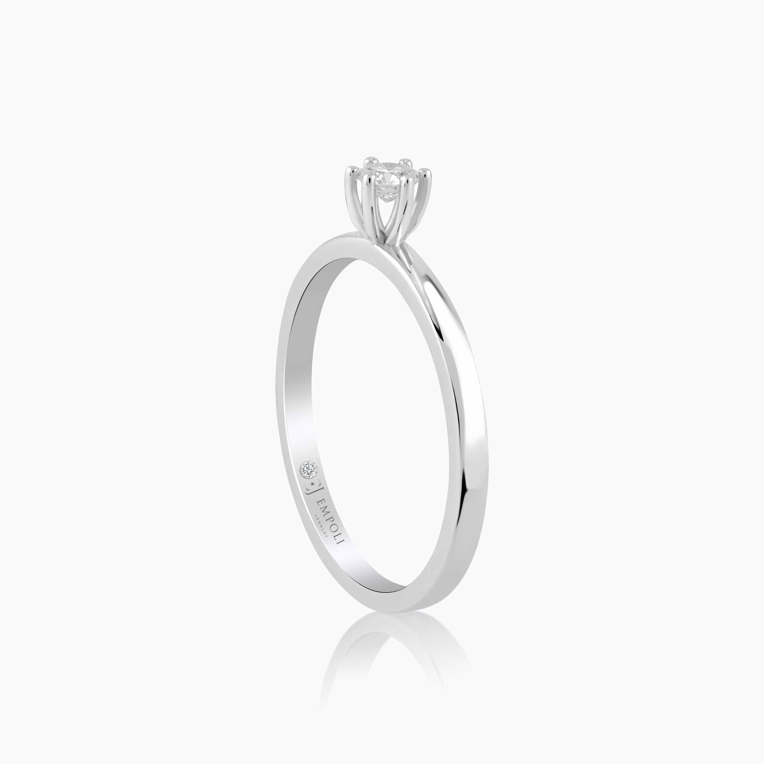 Inel Aur Alb 14K cu Diamante 0.13ct