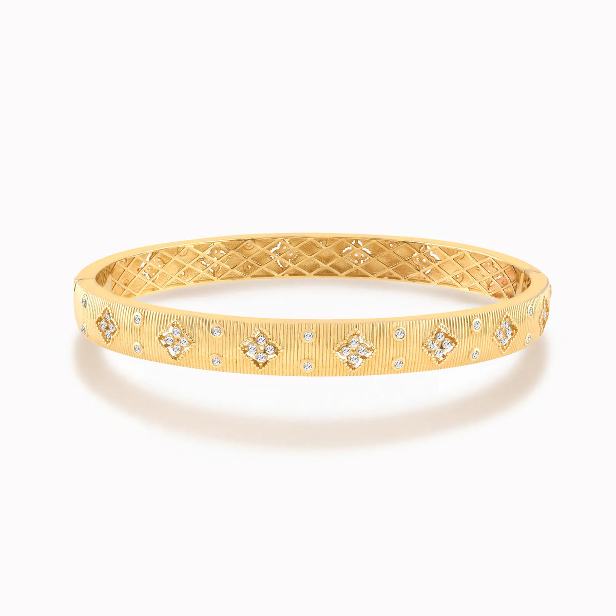 Brățară fixă din aur galben 14K cu zirconiu
