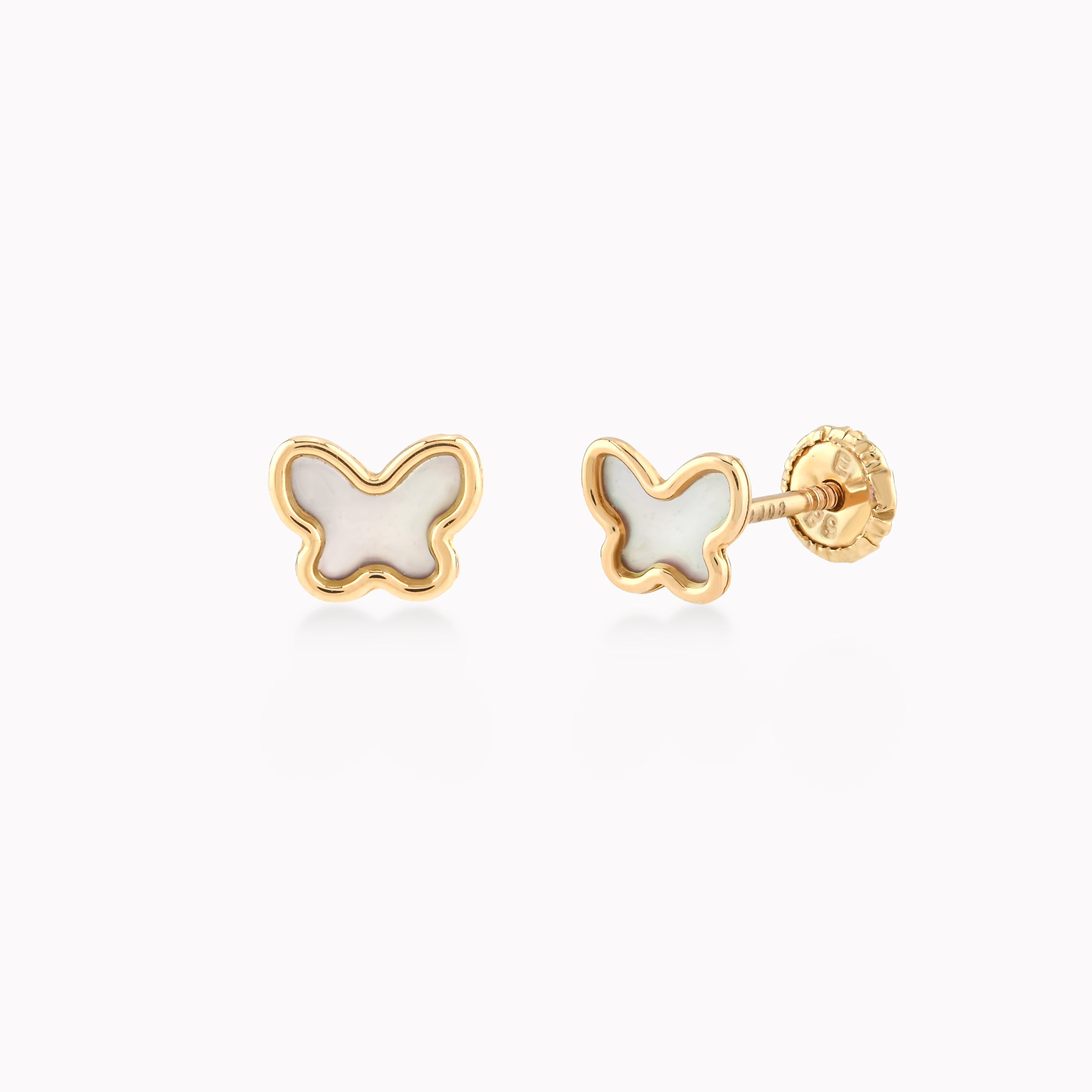 Cercei Aur Galben 14k Cu Sidef Cu Protectie 0.28gr