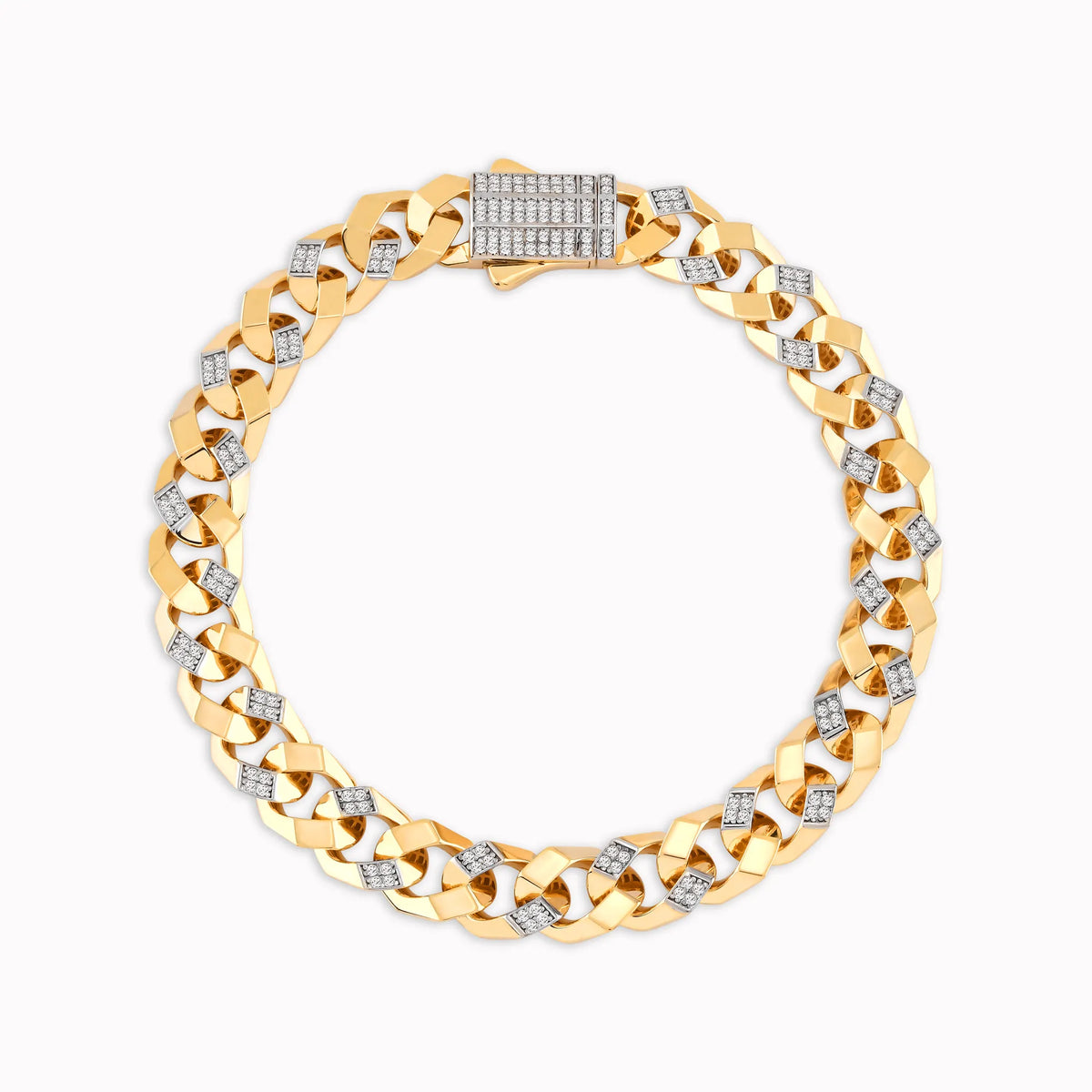 Brățară cu zale din aur galben 14K cu zirconiu