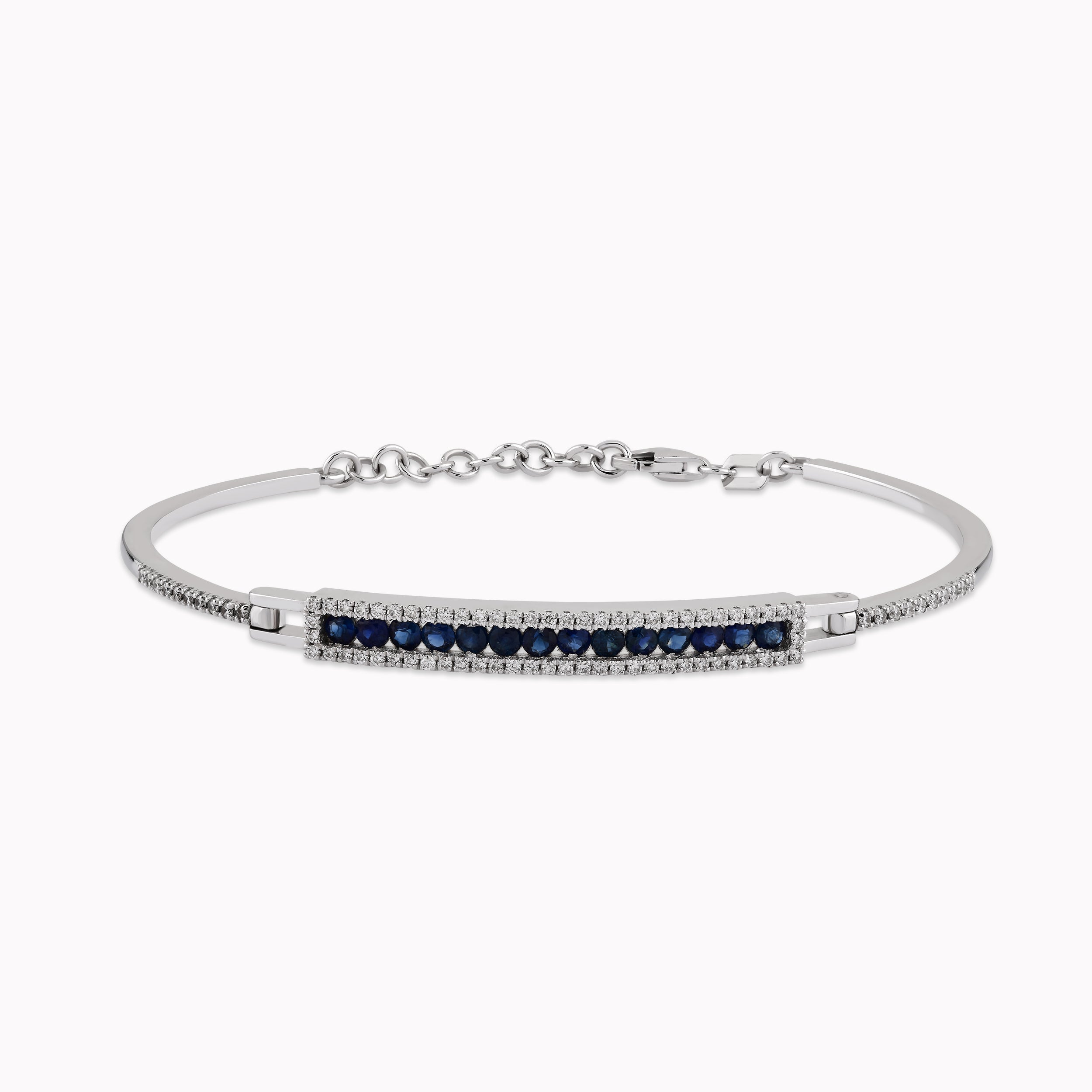 Bratara Aur Alb 14K cu Diamante si Safire 0.34ct
