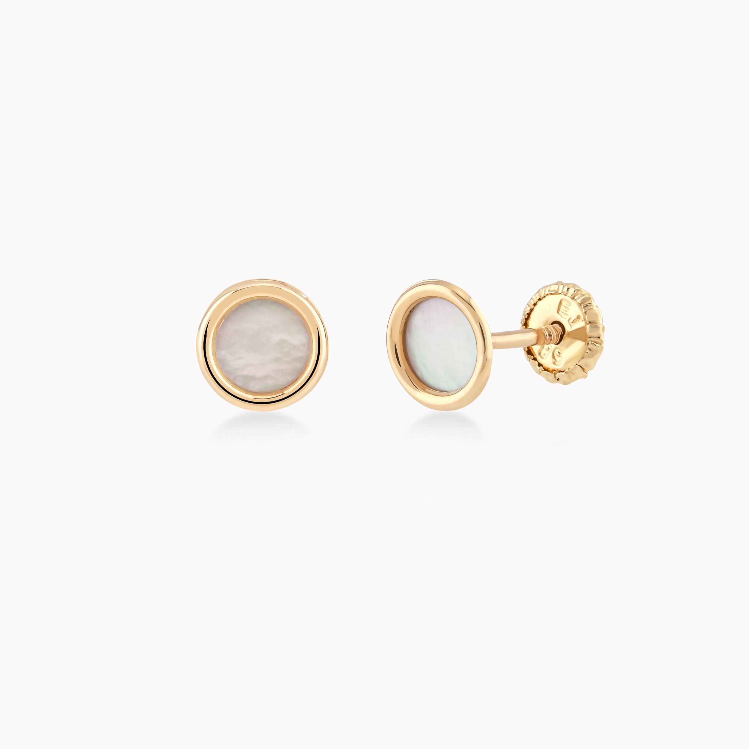Cercei Aur Galben 14k Cu Sidef Cu Protectie 0.30gr