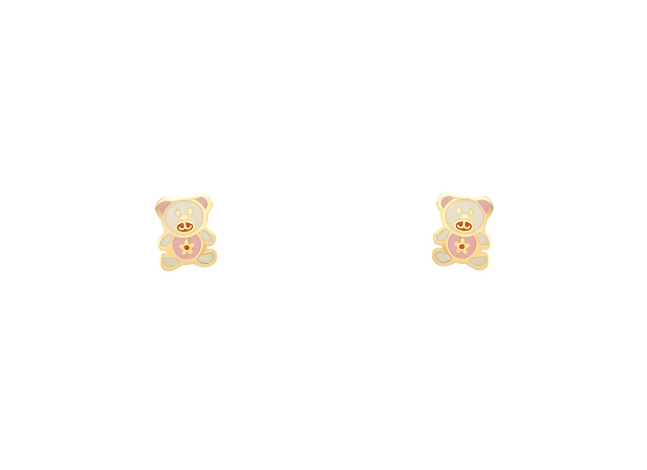 Cercei Aur Galben 14k Cu Email, Protectie 0.30gr