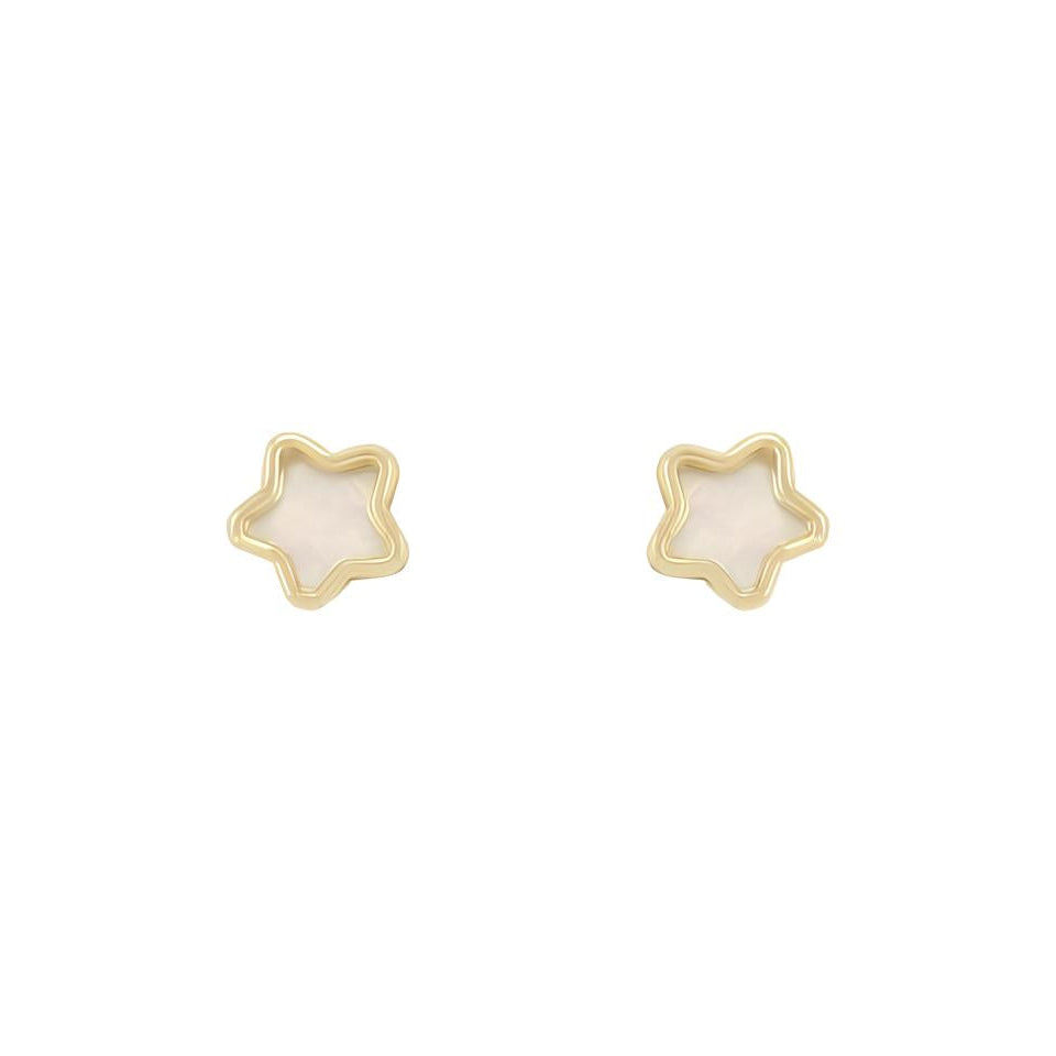 Cercei Aur Galben 14k Cu Sidef Cu Protectie 0.27gr