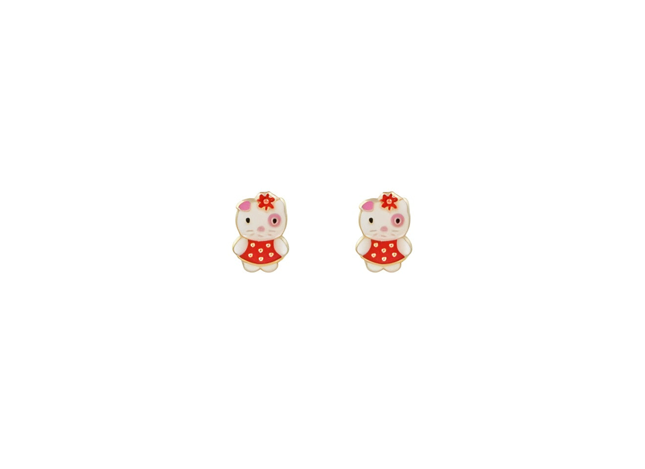 Cercei Aur Galben 14k Cu Email, Protectie 0.26gr