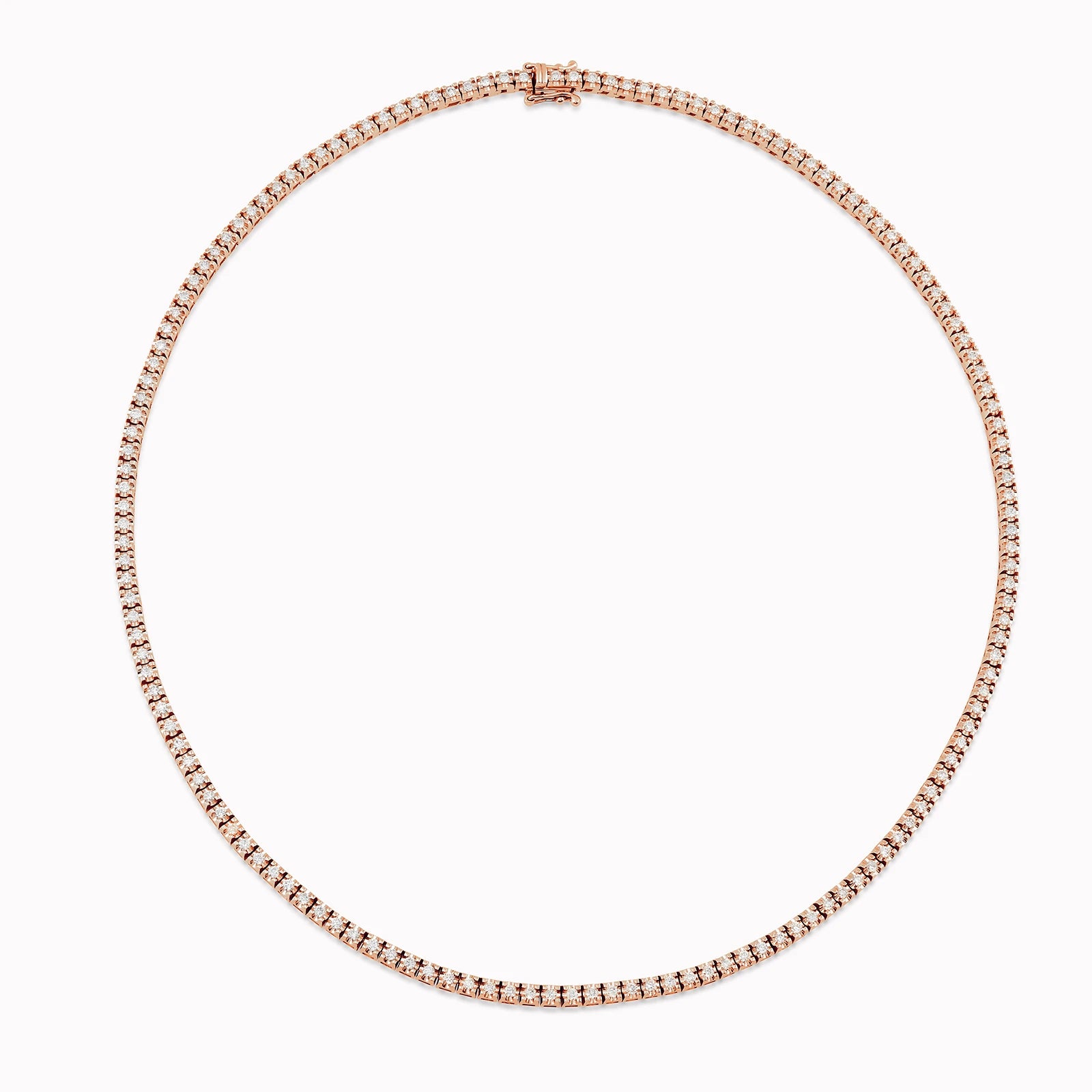 Colier Tennis Aur Roz 14K cu Diamante de 2.00ct