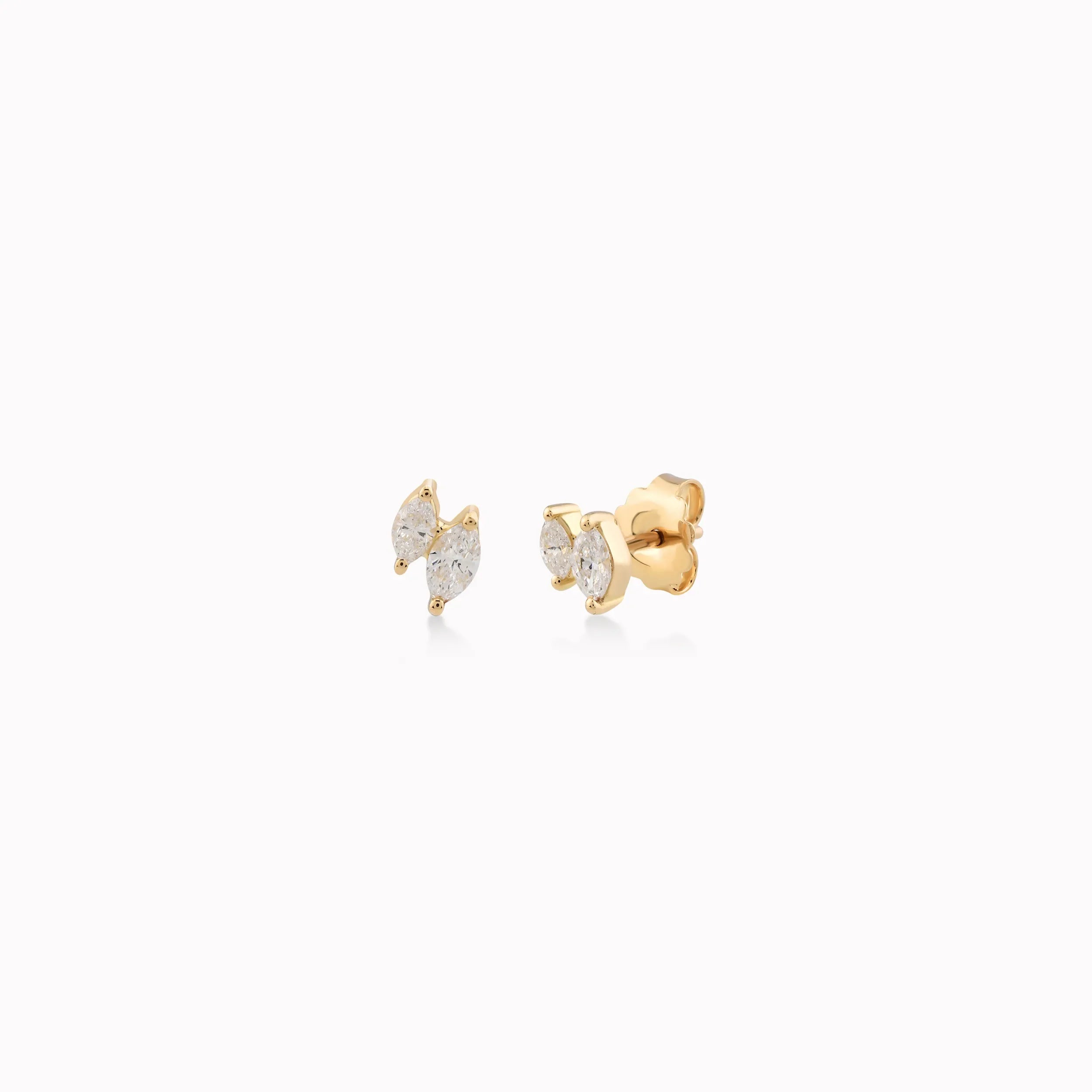 Cercei aur galben 18k cu diamante 0.41ct