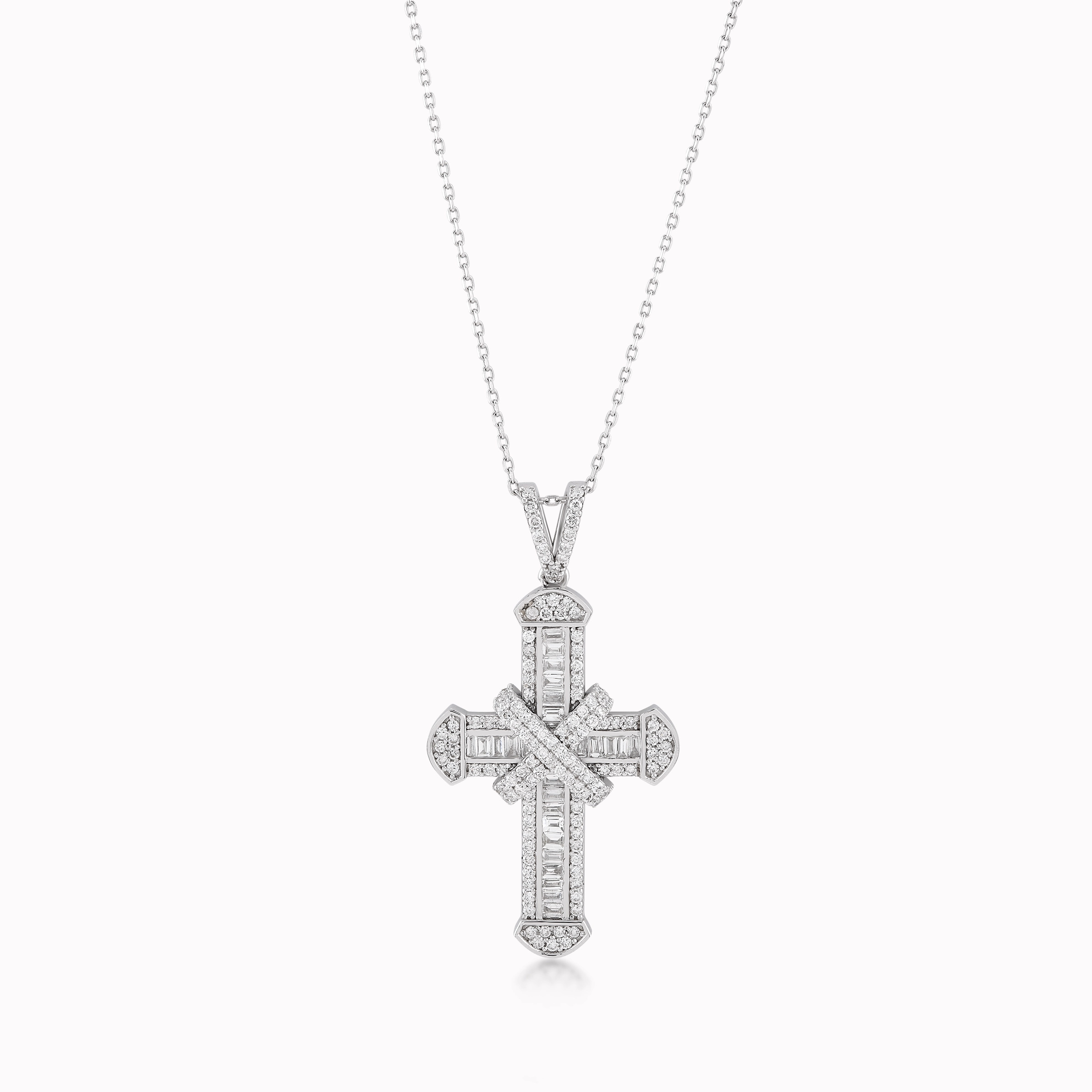 Pandantiv Aur Alb 14K cu Diamante de 1.39ct