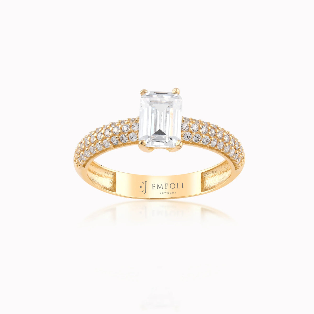 Inel din aur galben 14K cu zirconiu