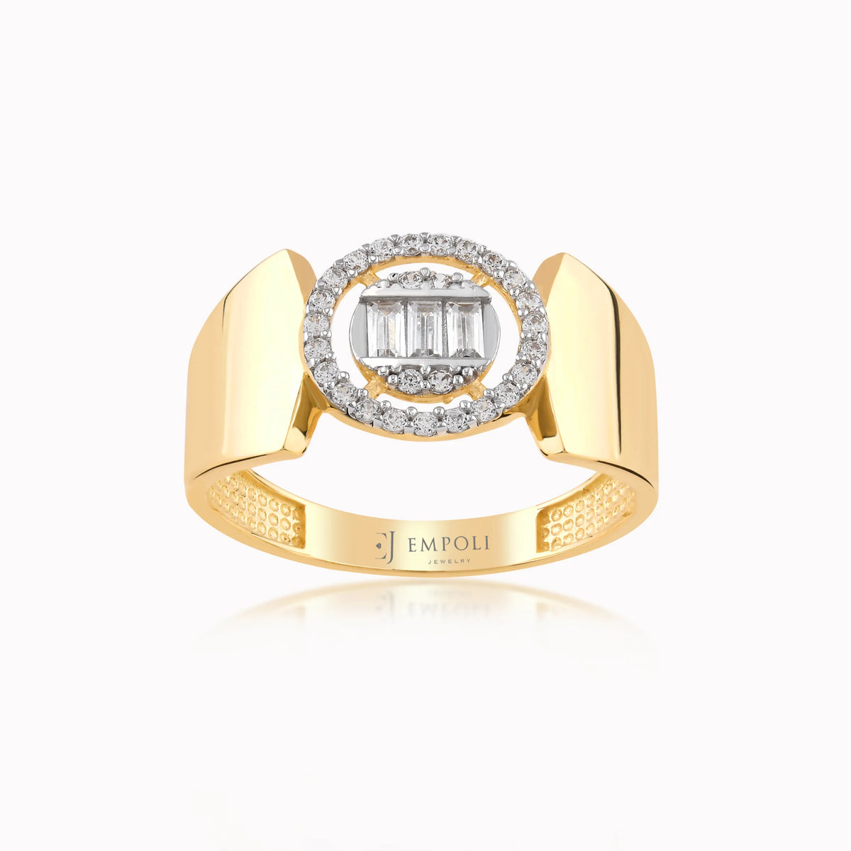 Inel din aur galben 14K cu zirconiu
